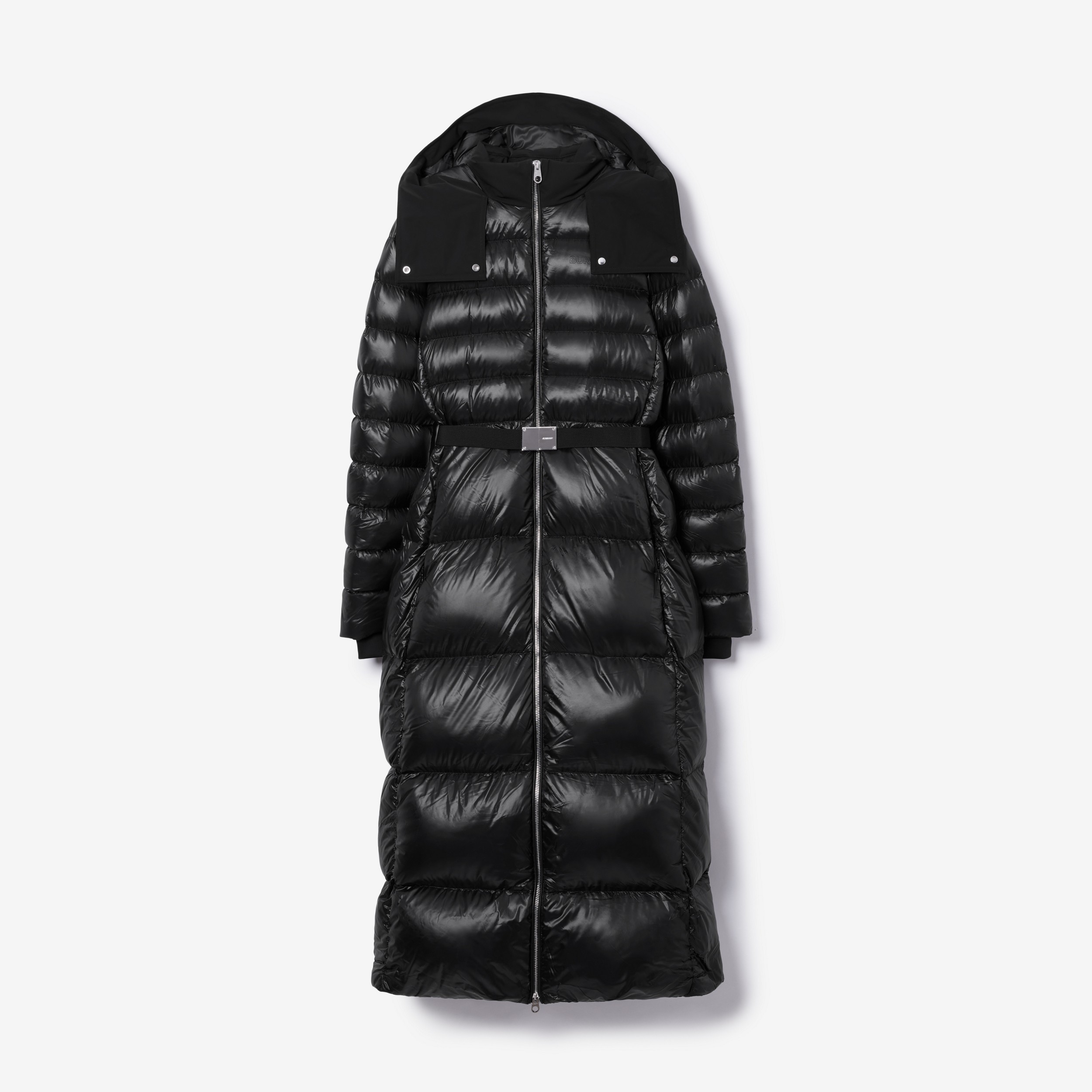 Contrast Hood Nylon Puffer Coat in Black - Women | Burberry® Official - 1