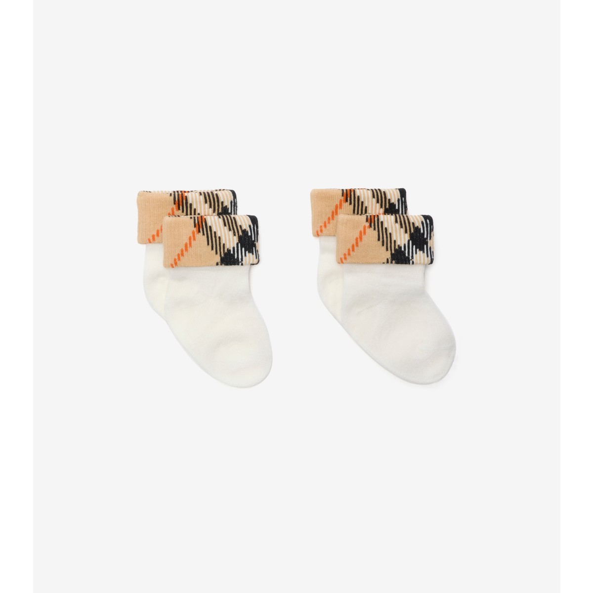  Check Two-piece Cotton Blend Socks Set