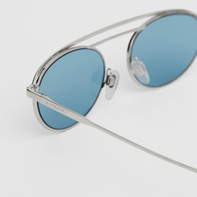 Oval Frame Sunglasses in Light Blue 