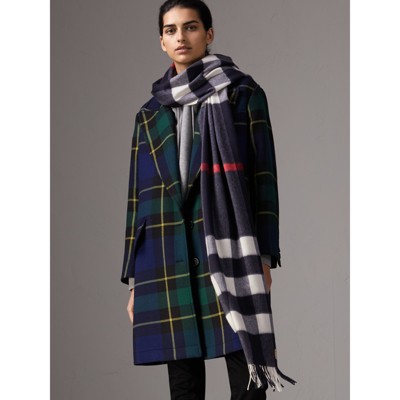 burberry large check cashmere scarf