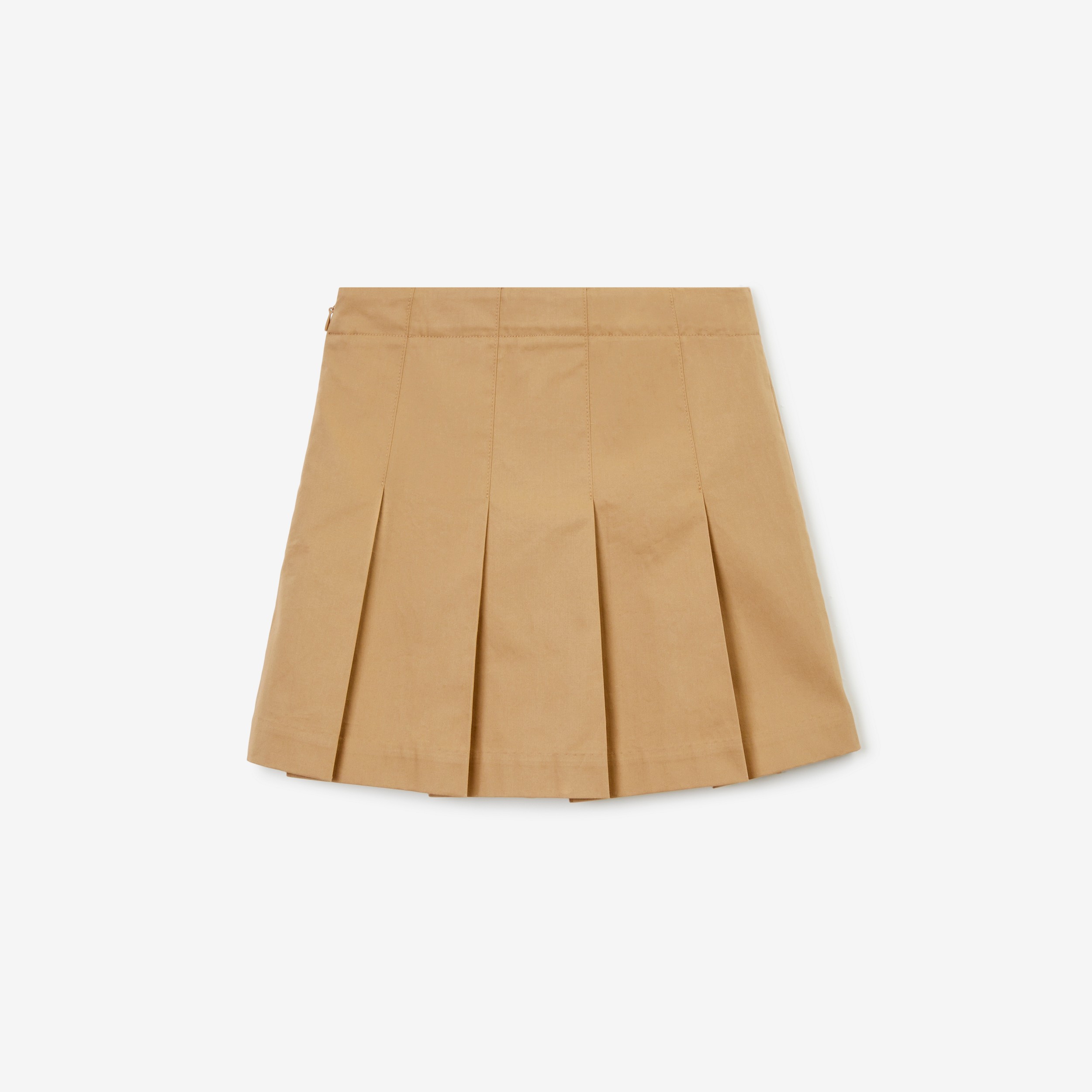 EKD Motif Cotton Twill Pleated Skirt in Archive Beige | Burberry® Official - 2