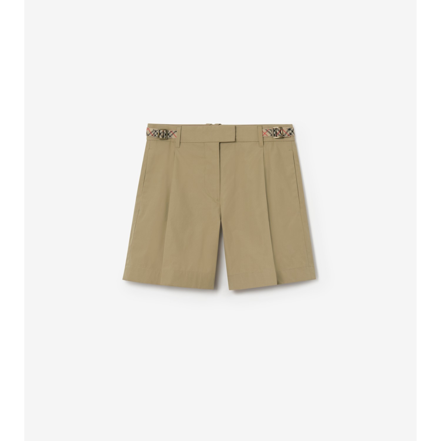 Check Trim Cotton Poplin Shorts - thumbnail 4
