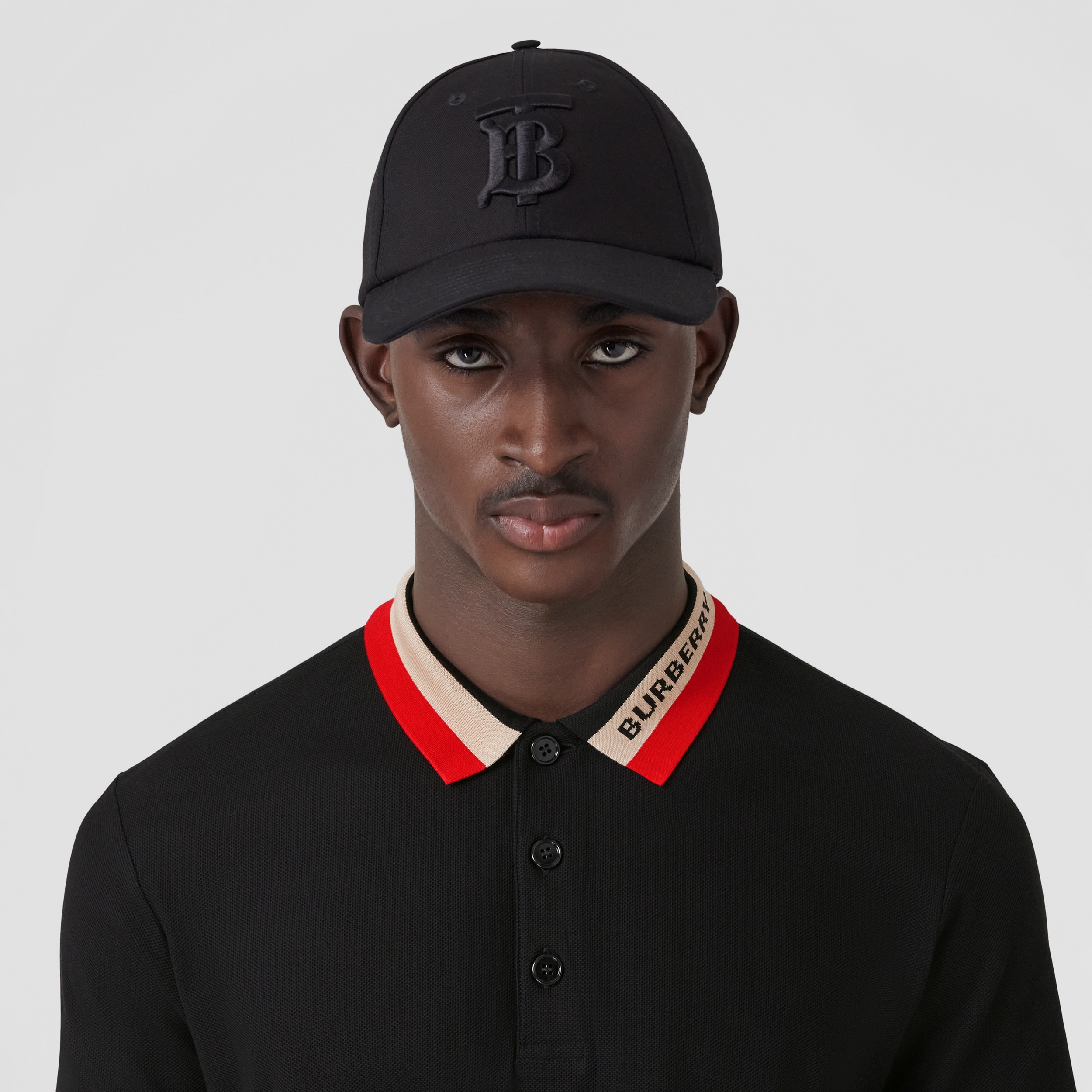 Logo Detail Cotton Piqué Polo Shirt in Black - Men | Burberry® Official - 2