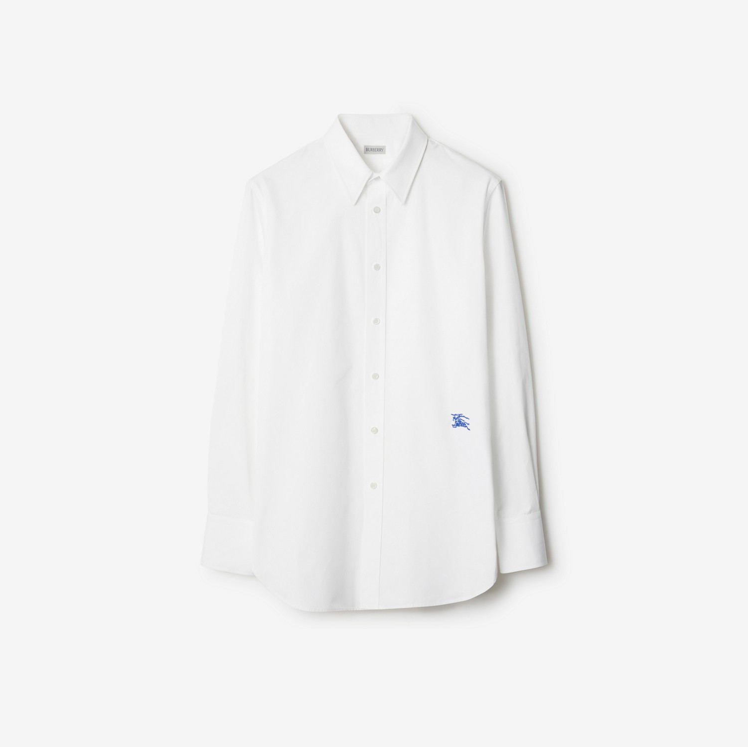 马术骑士徽标棉质衬衫 (白色) - 男士 | Burberry® 博柏利官网