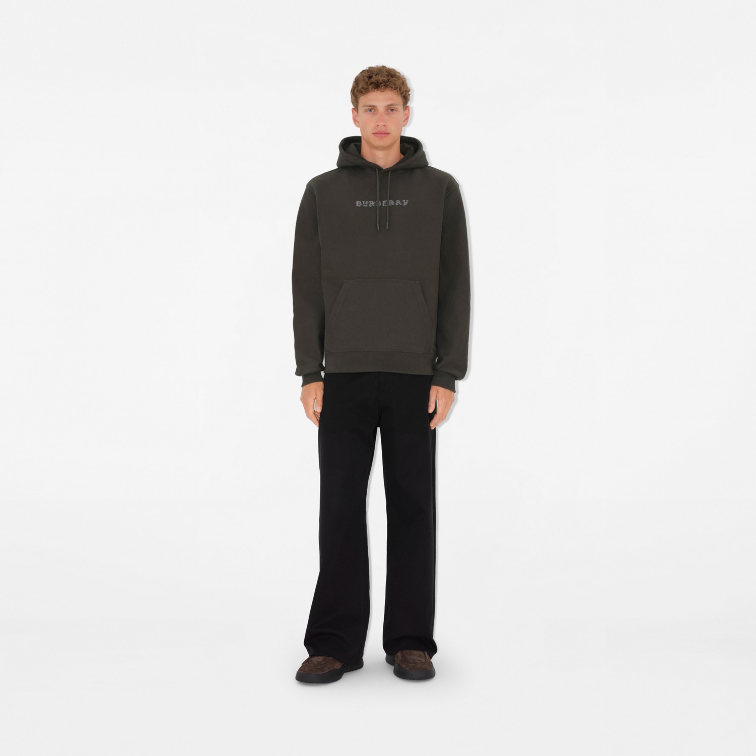 Paisley Logo Cotton Hoodie in Shadow - Men | Burberry® Official Paisley Logo Cotton Hoodie in Shadow - Men | Burberry® Official