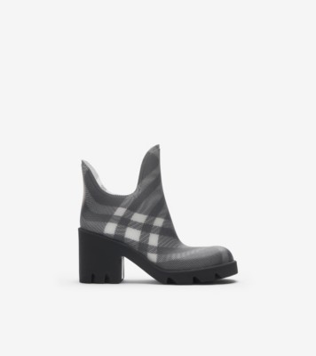 Bottines Marsh à talon en caoutchouc Check (Noir) - Femme | Site officiel Burberry®