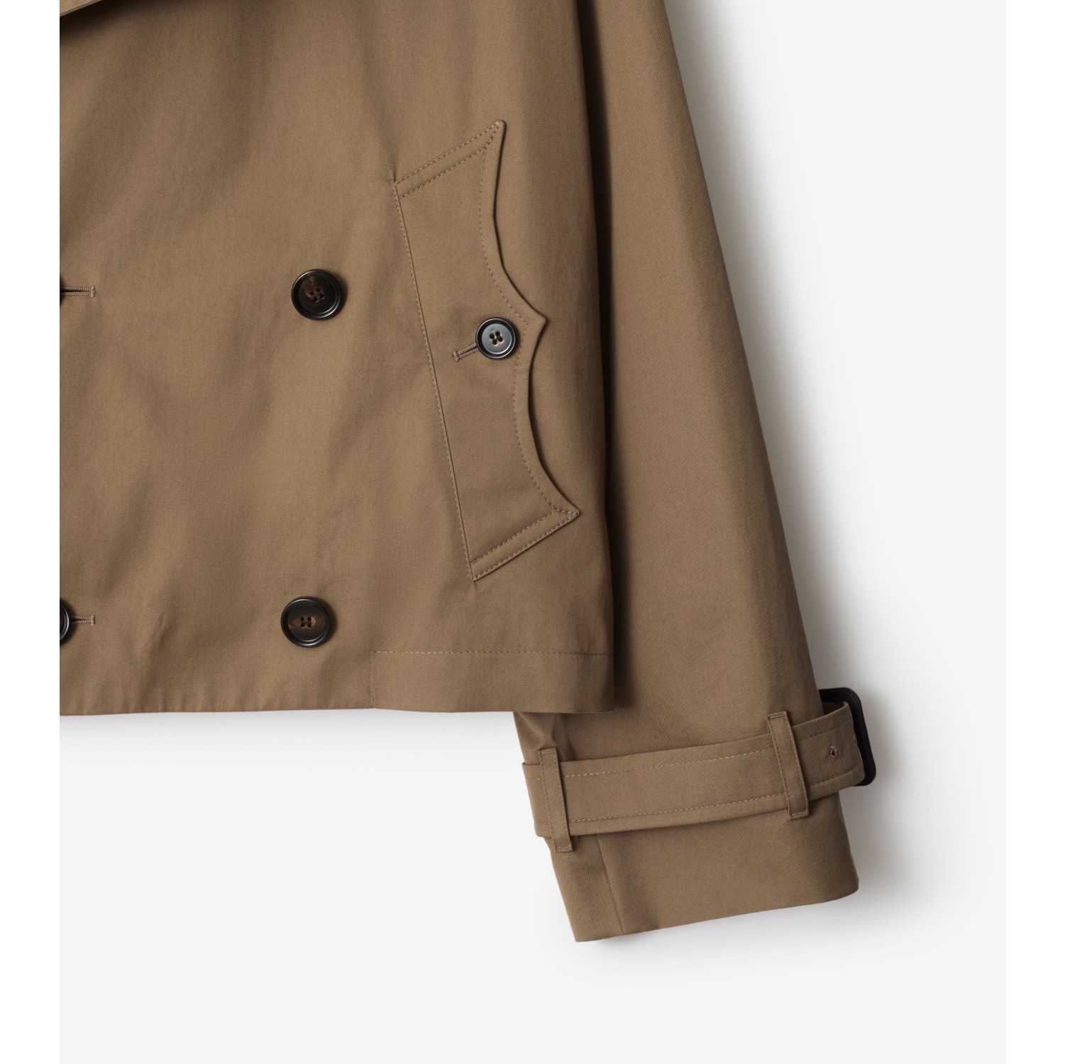 Veste trench courte en gabardine
