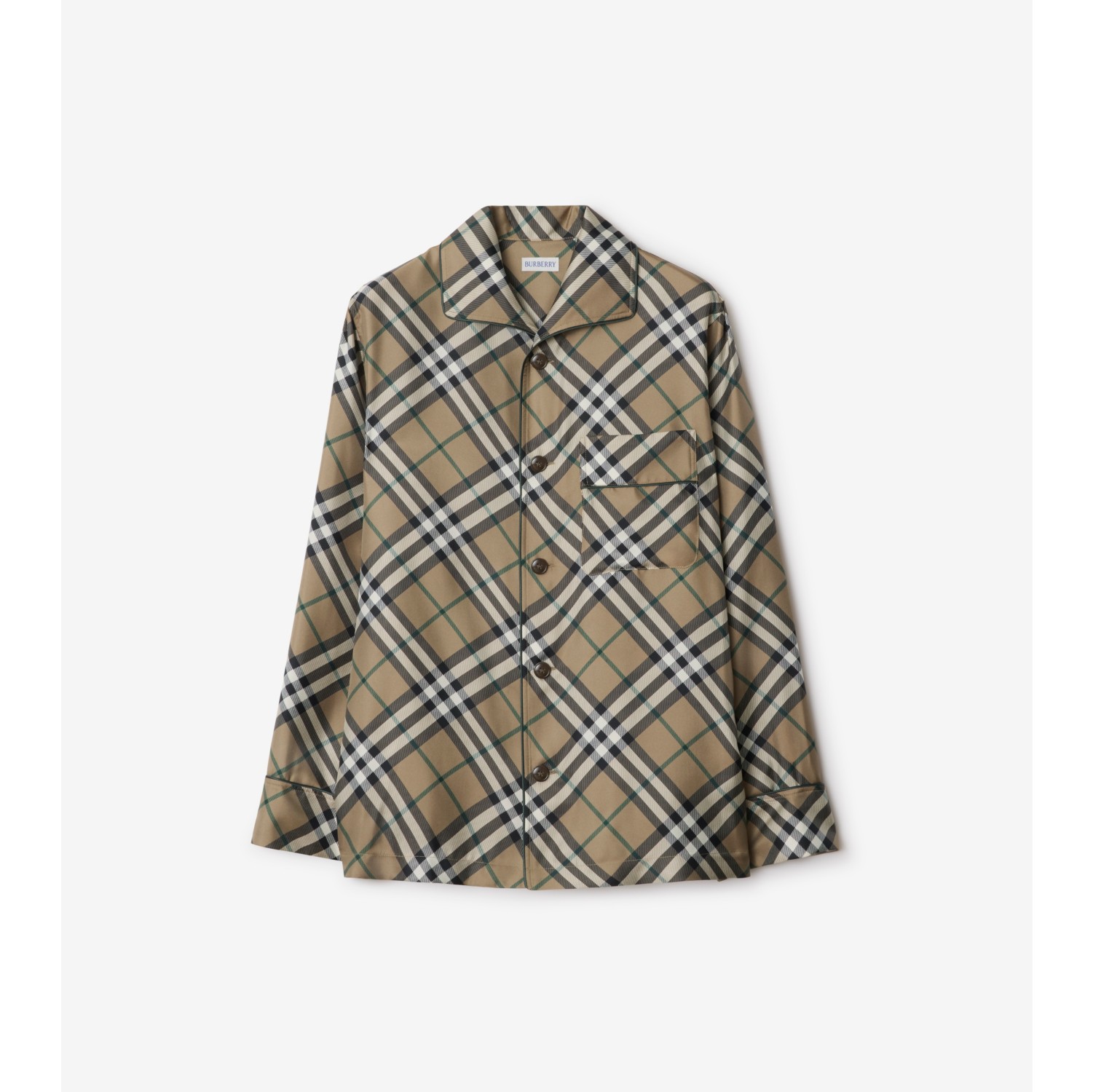 Check Silk Pyjama Shirt