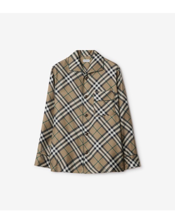Check Silk Pyjama Shirt