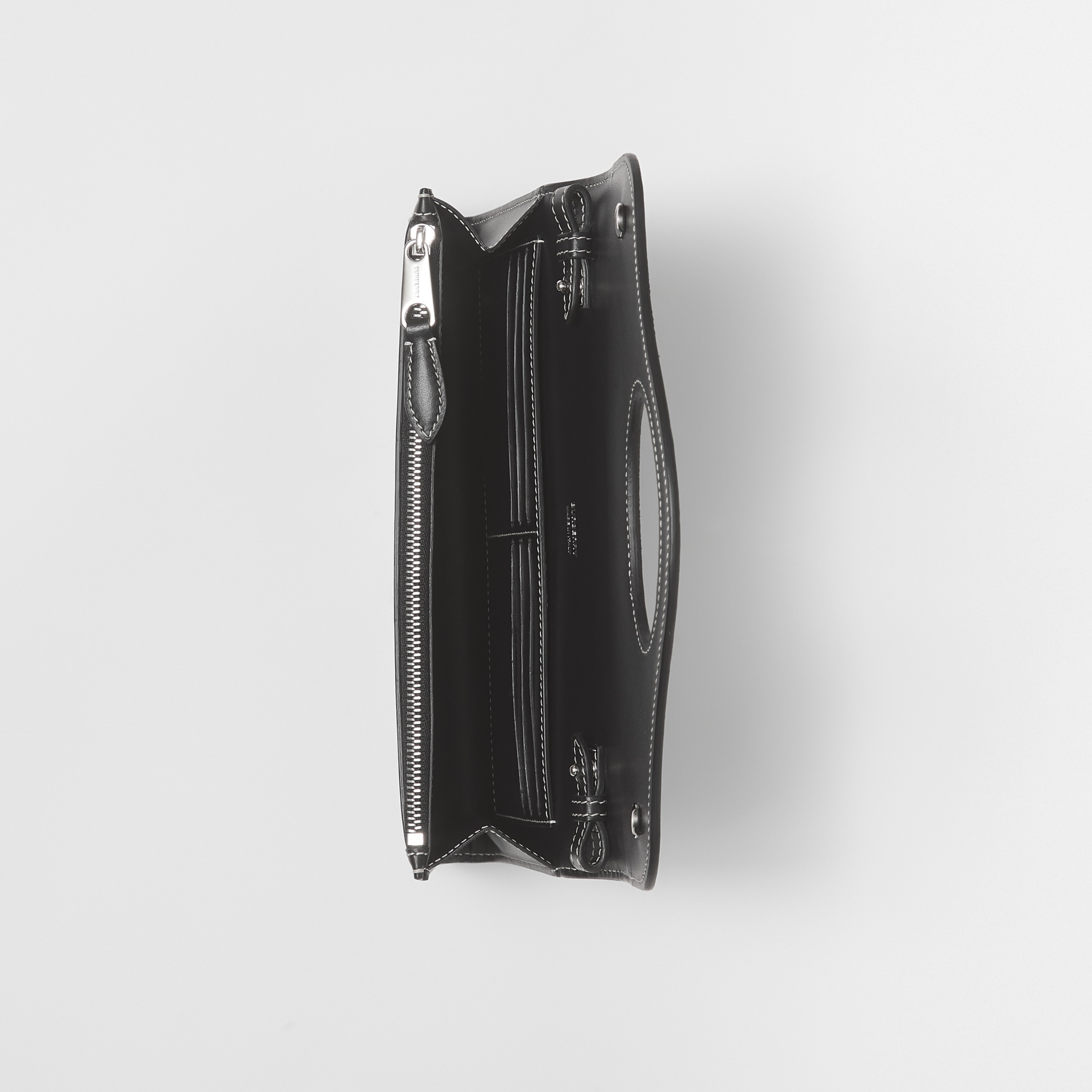 Leather Pocket Wallet with Detachable Strap in Black Women Burberry