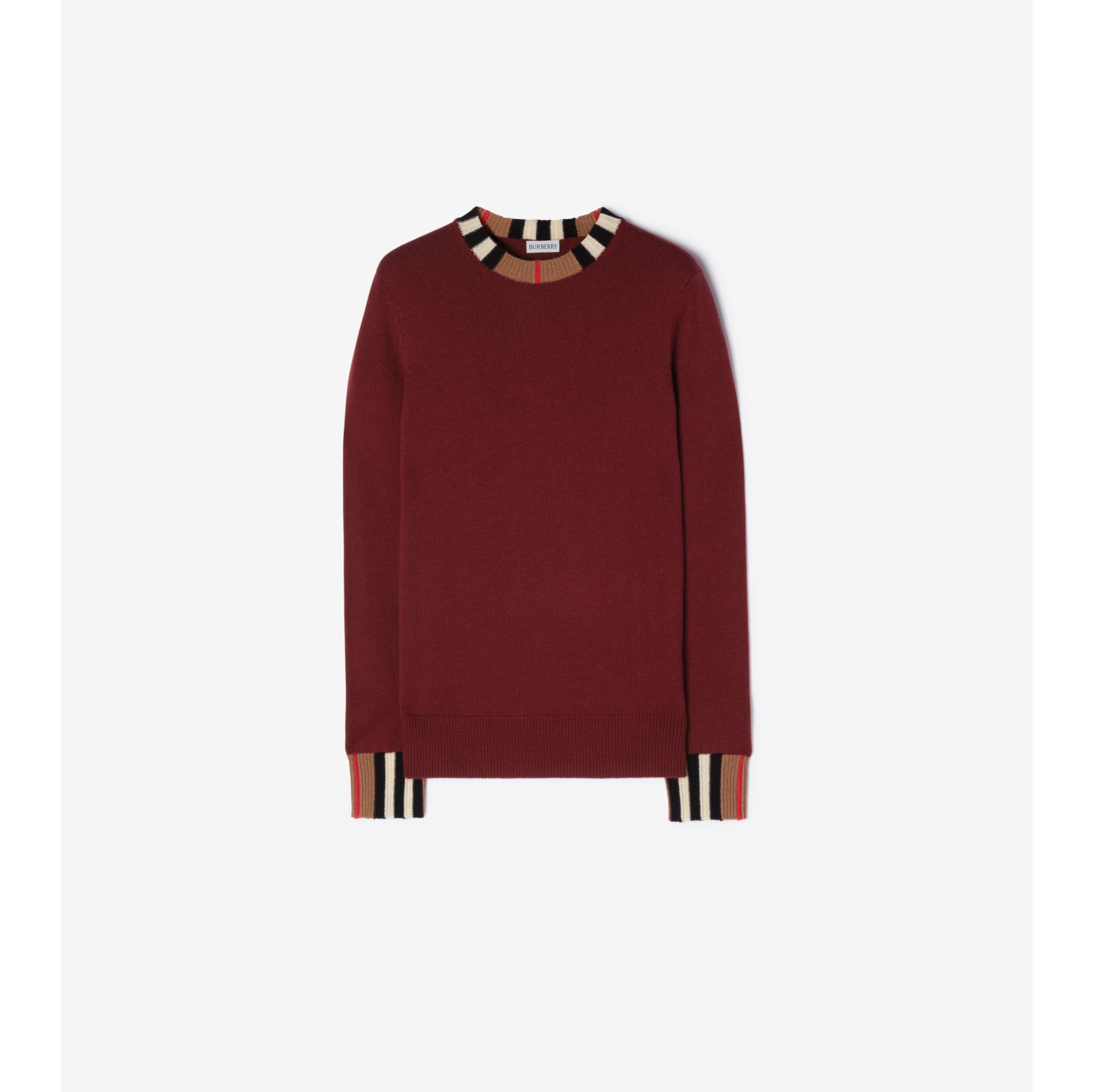 Icon Stripe Trim Wool Cashmere Sweater