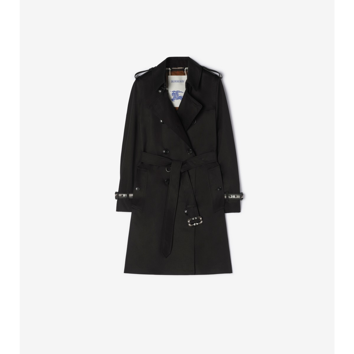  Check Mid-length Gabardine Kensington Trench Coat