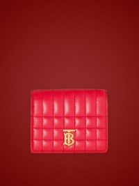 Bright Red Quilted Leather Small Lola Folding Wallet