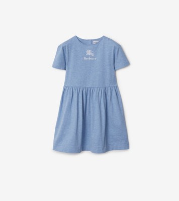 Cotton Dress in Light blue melange | Burberry® Official