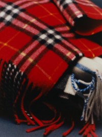 Burberry Check Scarf with Red