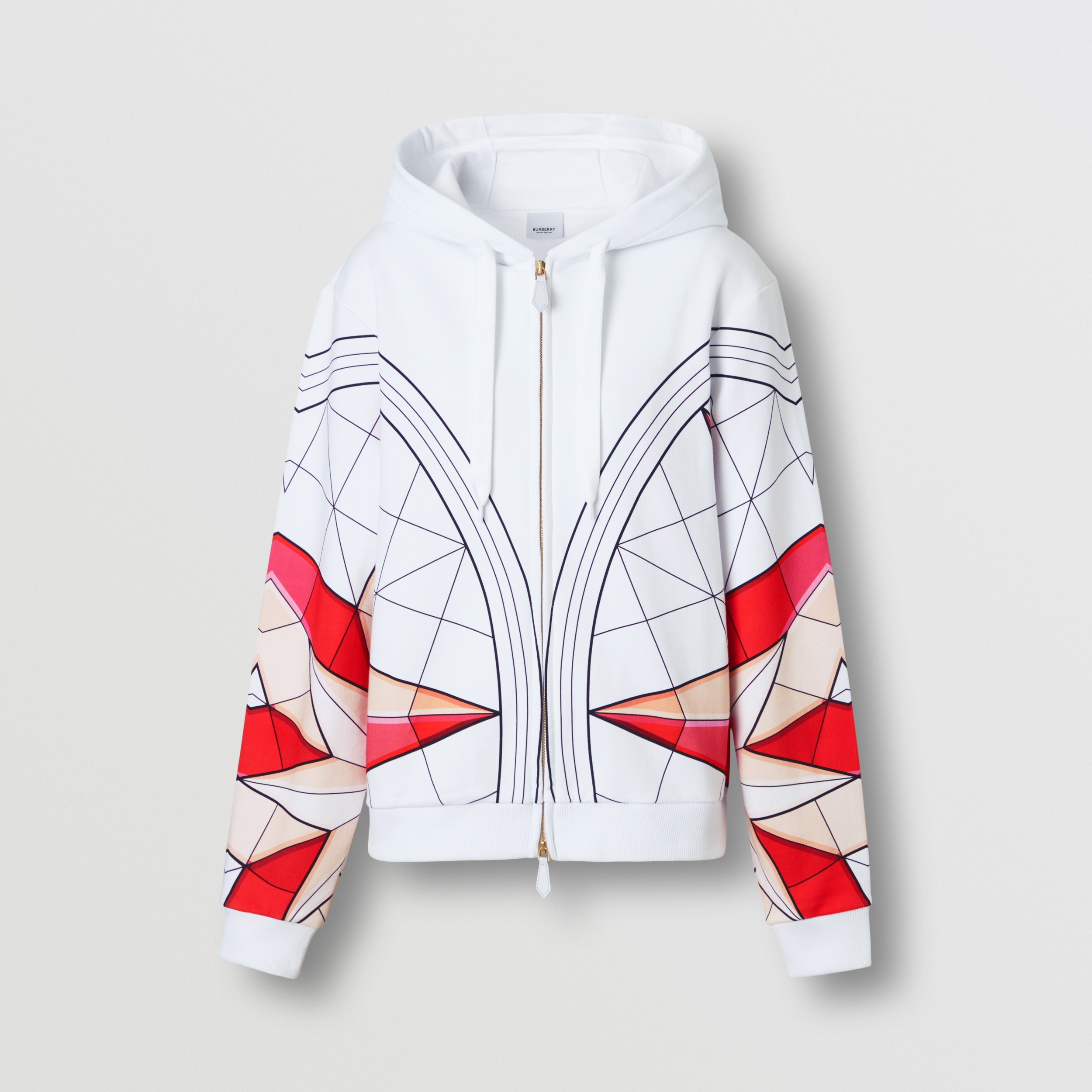 「爱之八芒星」印花棉质连帽上衣 (白色) - 女士 | Burberry® 博柏利官网 - 4