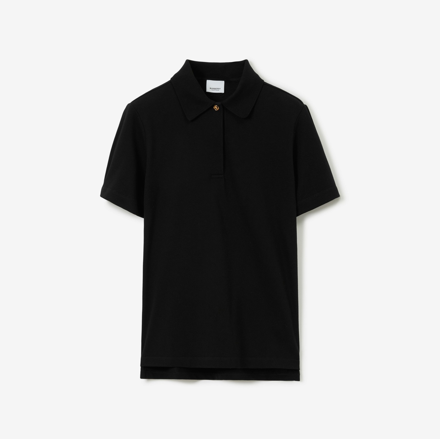 Cotton Piqué Polo Shirt in Black - Women | Burberry® Official
