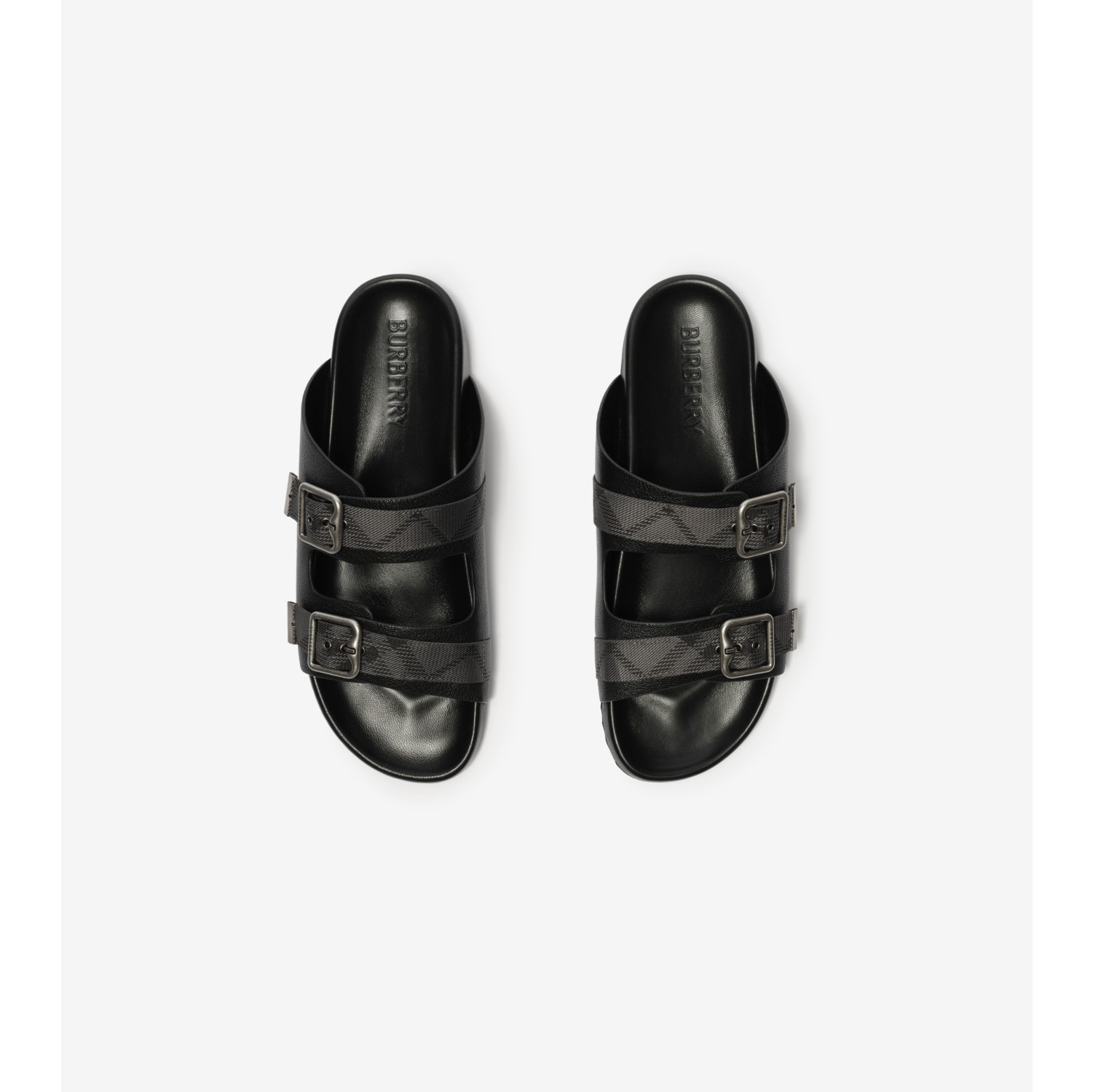 Leather Urchin Sandals in Black - Men | Burberry® Official