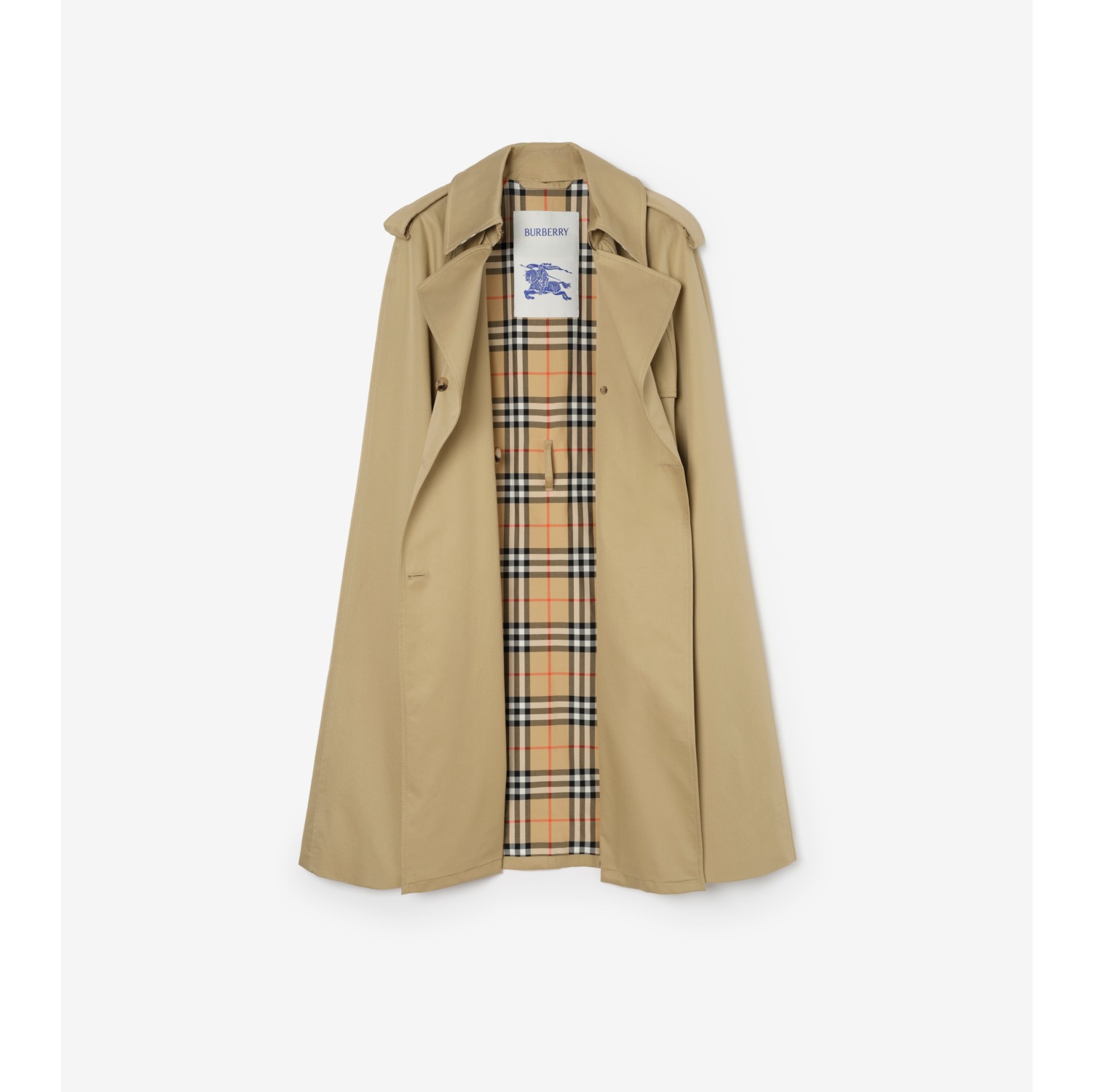 Gabardine Belmont Trench Cape in Beige - Women, Cotton Gabardine