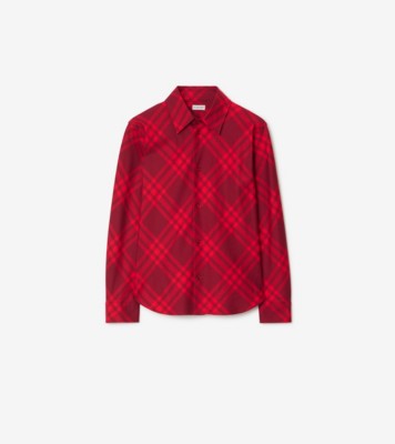 Burberry red outlet plaid shirt