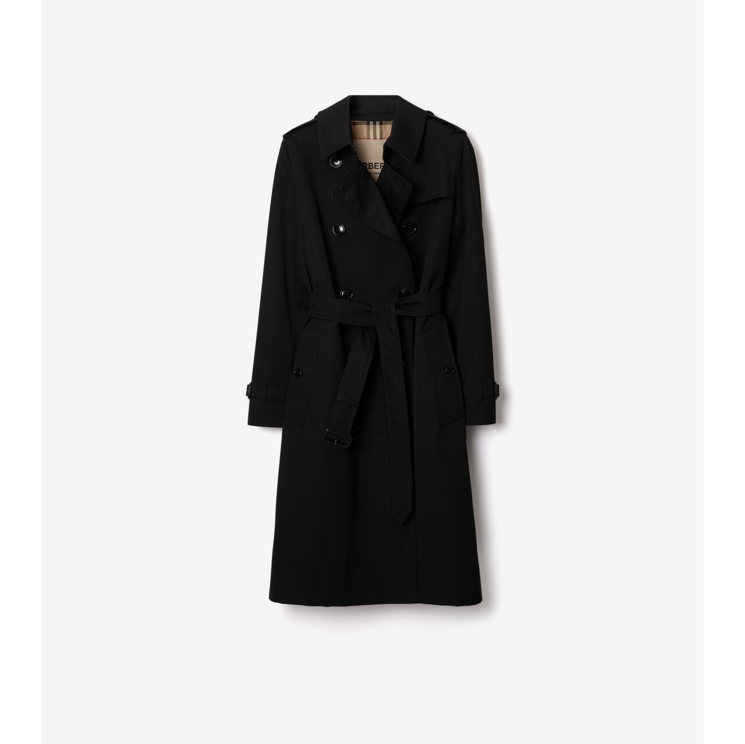 Long Kensington Heritage Trench Coat in Black - Burberry