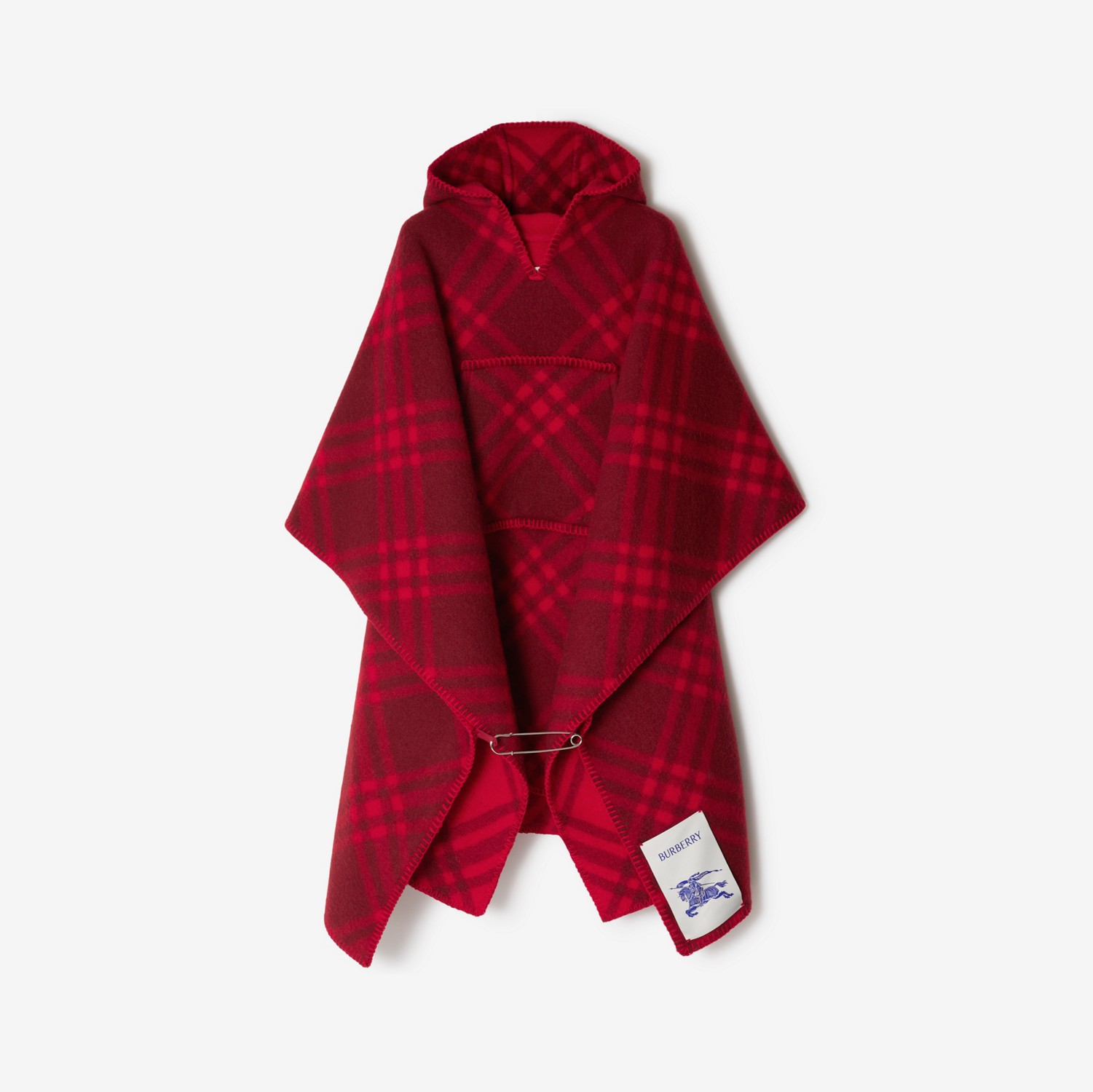 Check Wool Blanket Cape in Ripple | Burberry® Official