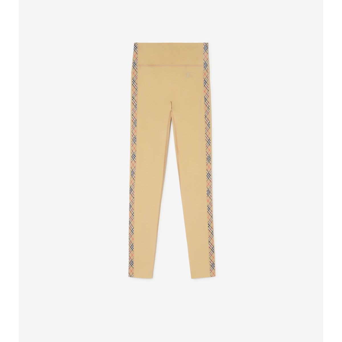  Check Trim Stretch Nylon Leggings