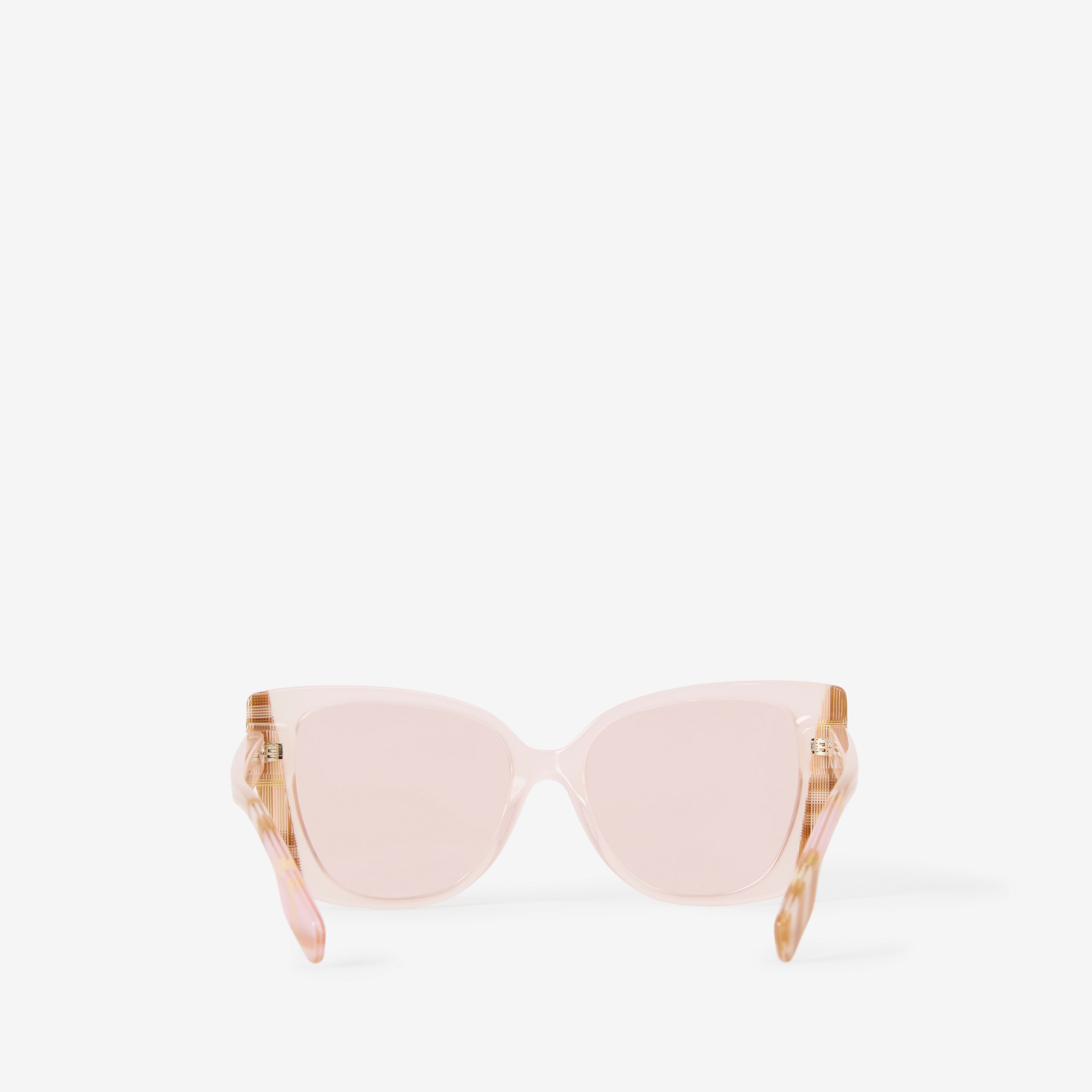 Check Oversized Cat-eye Frame Sunglasses in Pale Pink - Women | Burberry® Official - 3