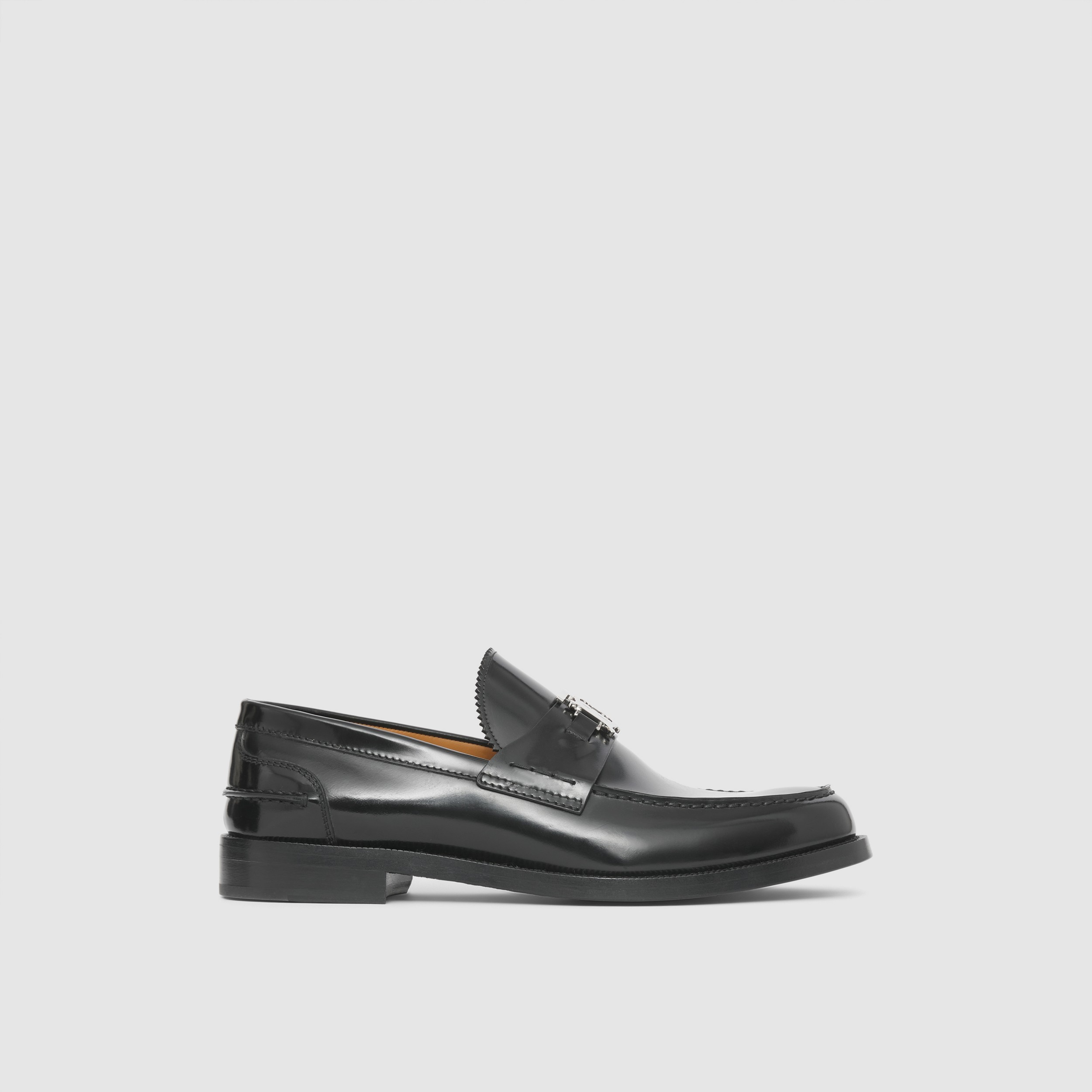 Monogram Motif Leather Loafers in Black - Men | Burberry® Official - 1