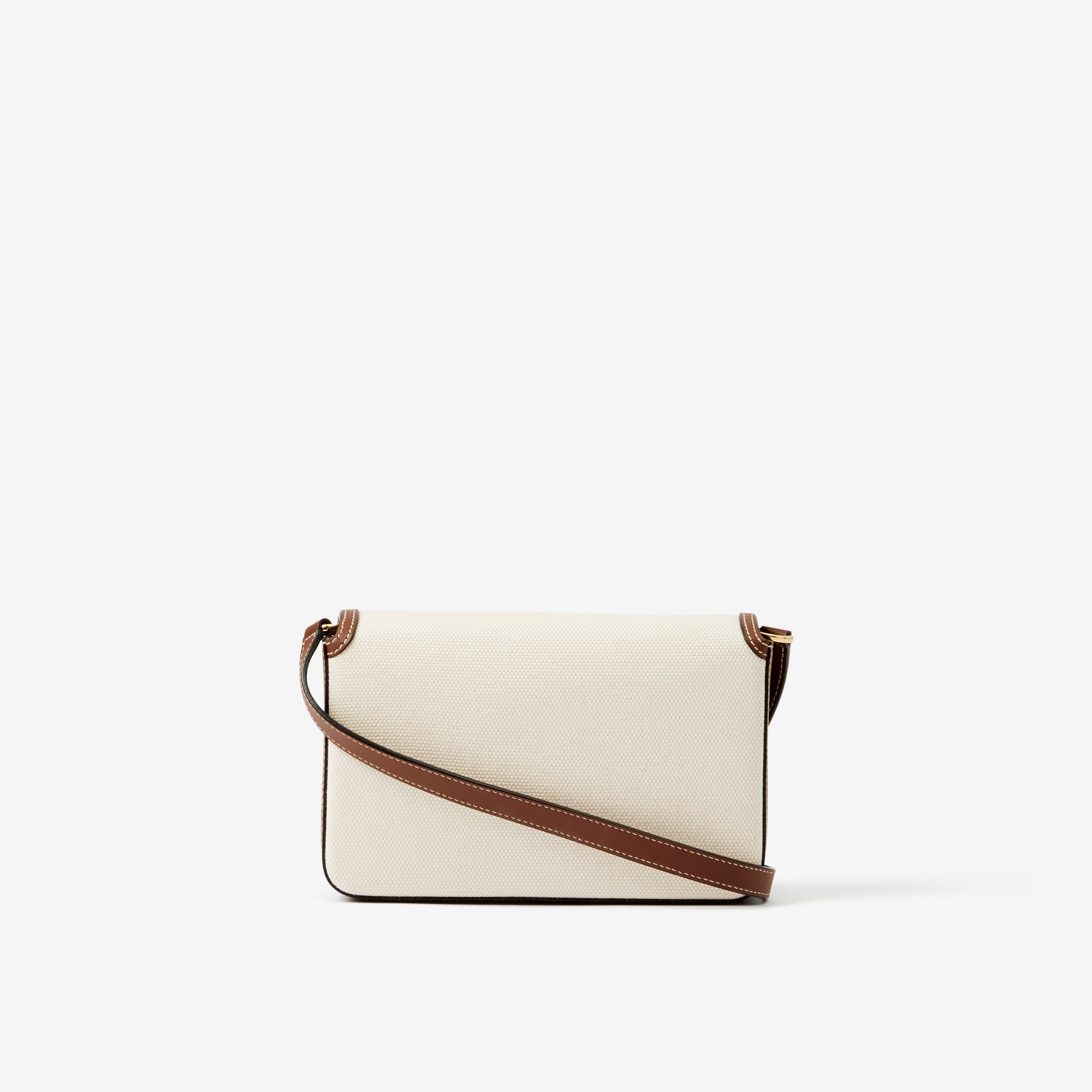 Horseferry Print Canvas and Leather Mini Note Bag in Natural/tan - Women | Burberry® Official - 3