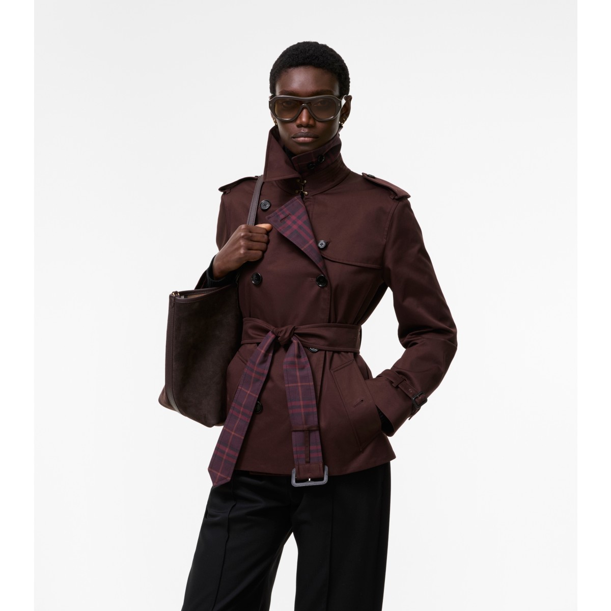  Check Garbardine Lakefield Trench Jacket