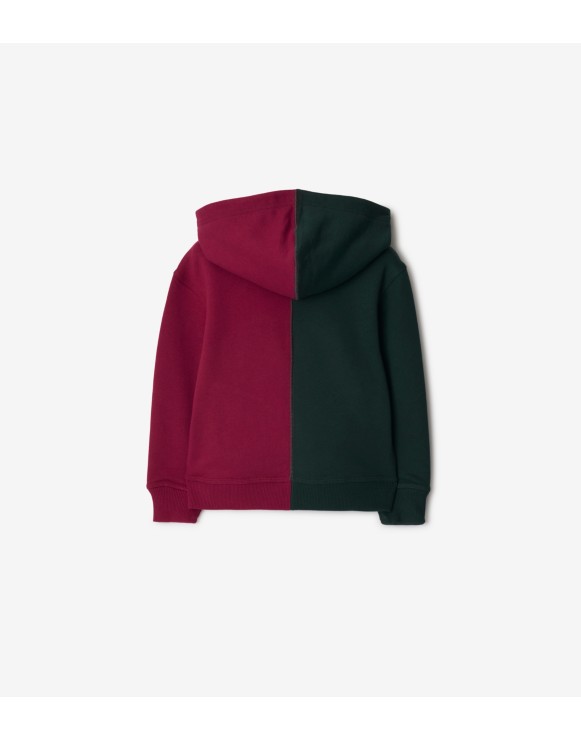 Blusa de algodão em colour block com estampa de pato e capuz