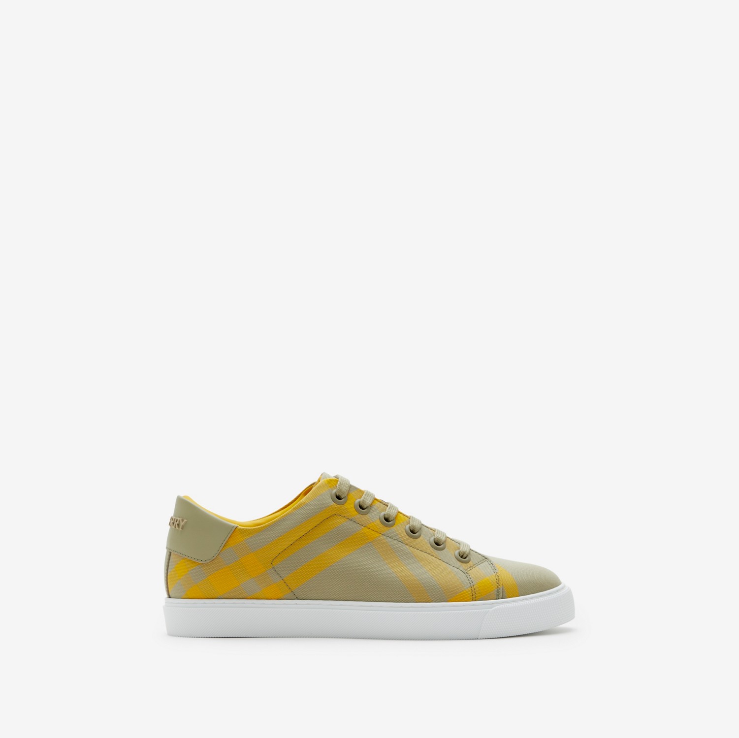 Check Cotton Sneakers in Hunter - Women | Burberry® Official