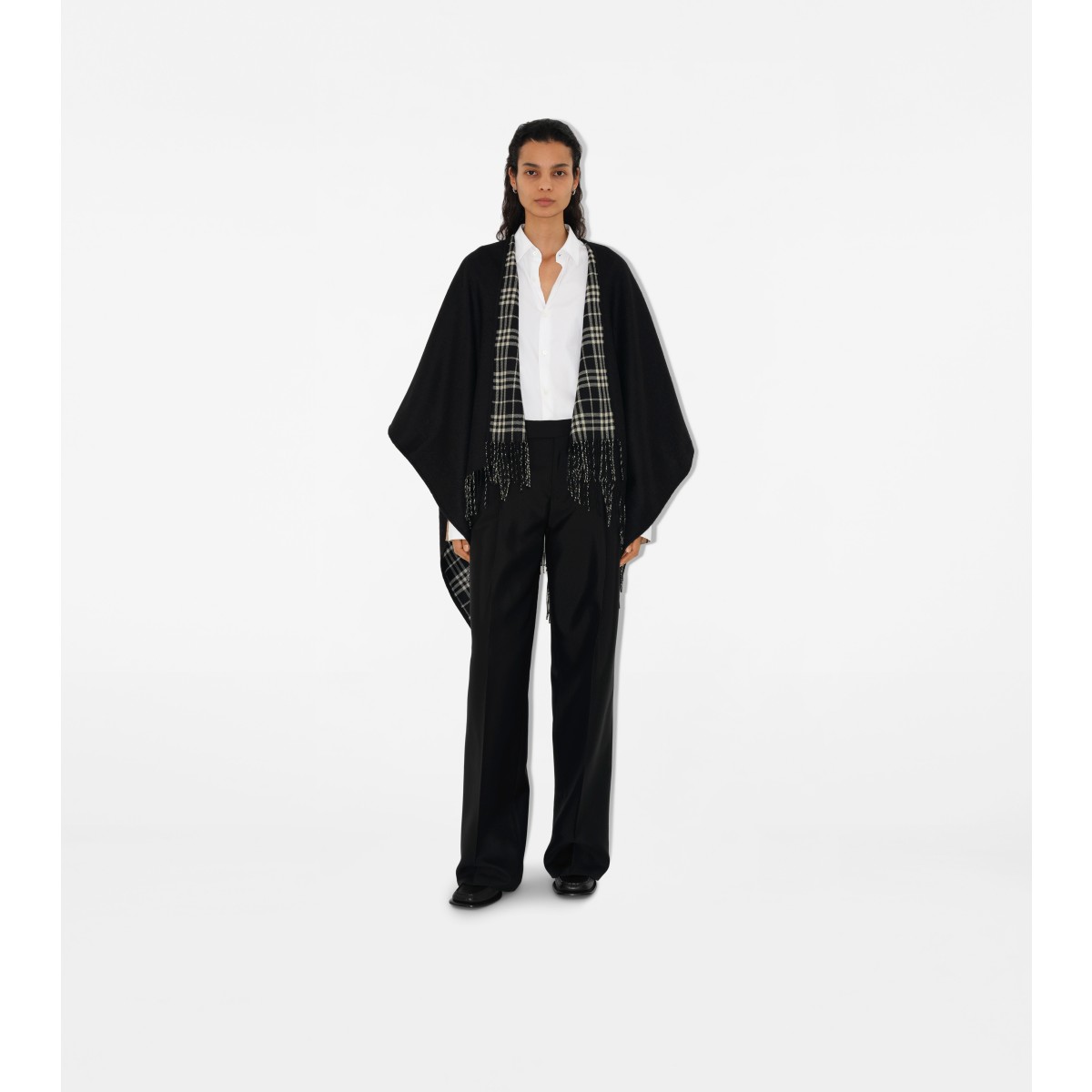  Check Reversible Wool Cape