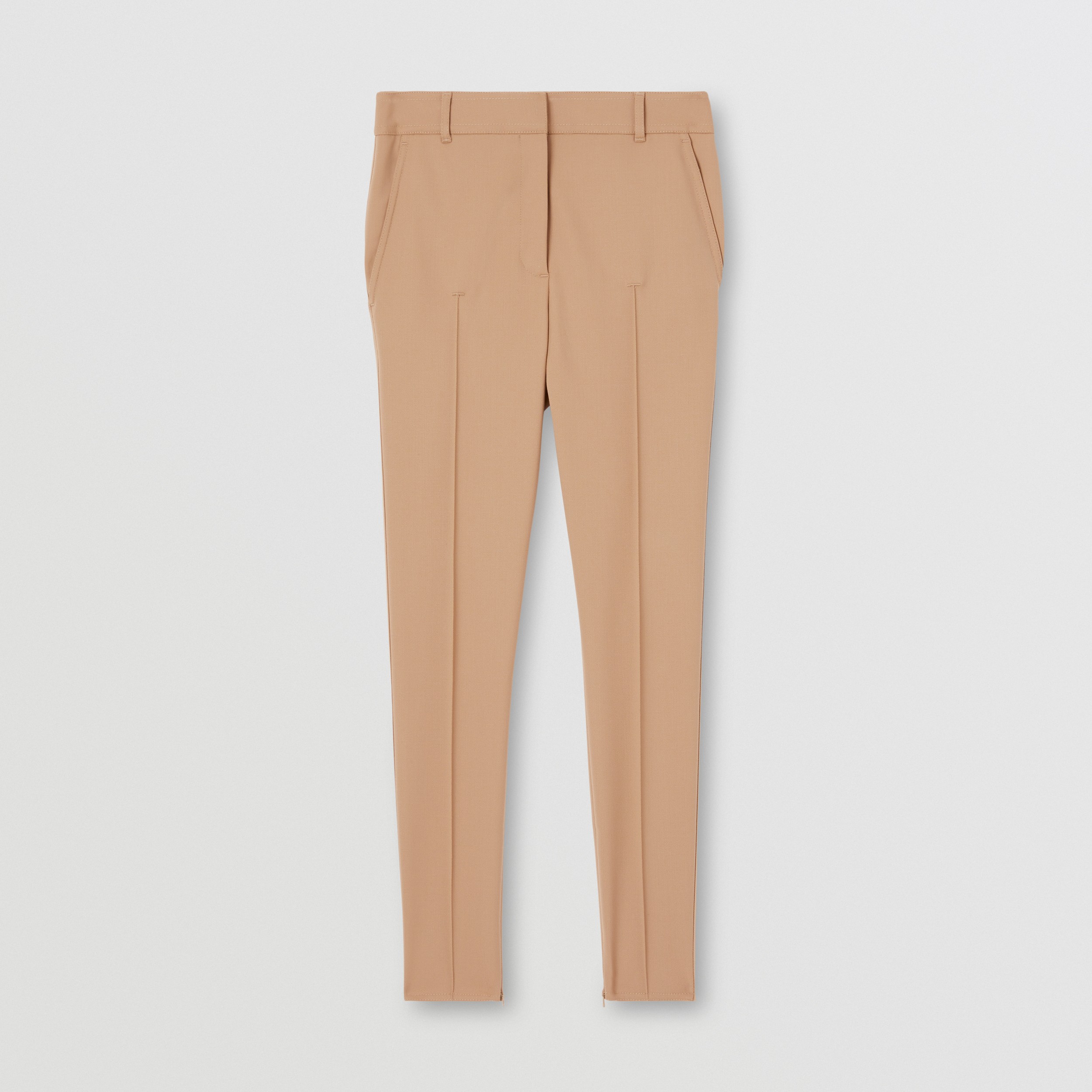 Stretch Wool Trousers in Dark Biscuit - Women | Burberry® Official - 4