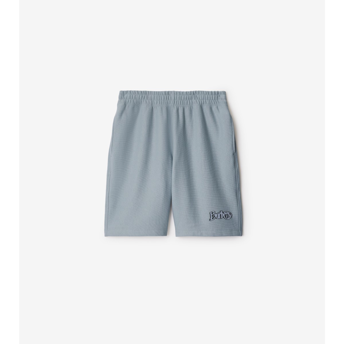 Shop Burberry Logo Cotton Shorts In Gale