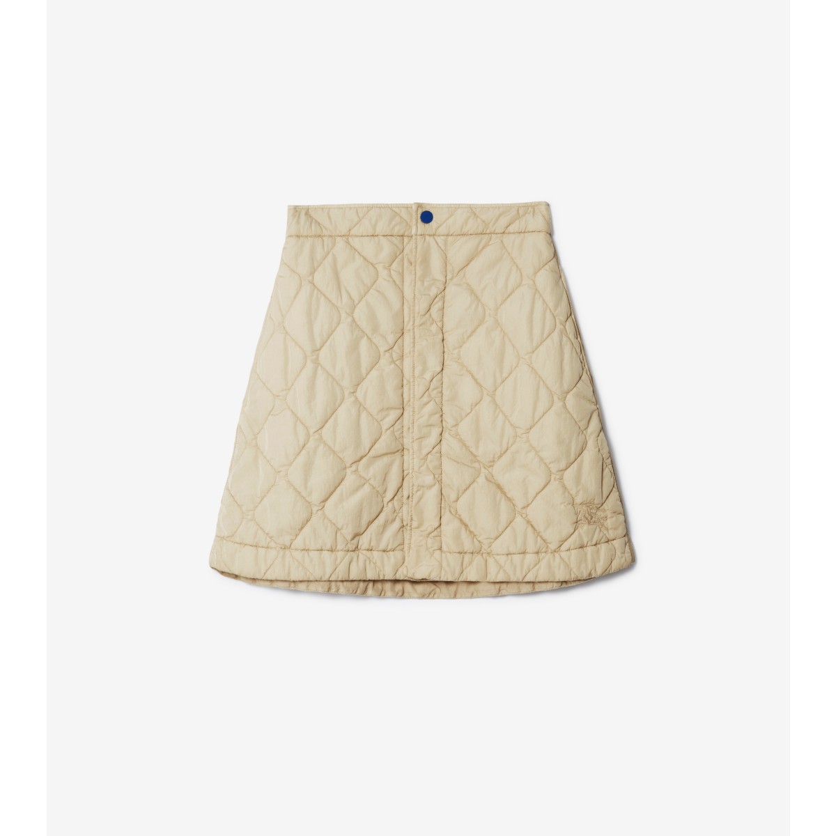 Shop Burberry Quilted Nylon Mini Skirt In Soap