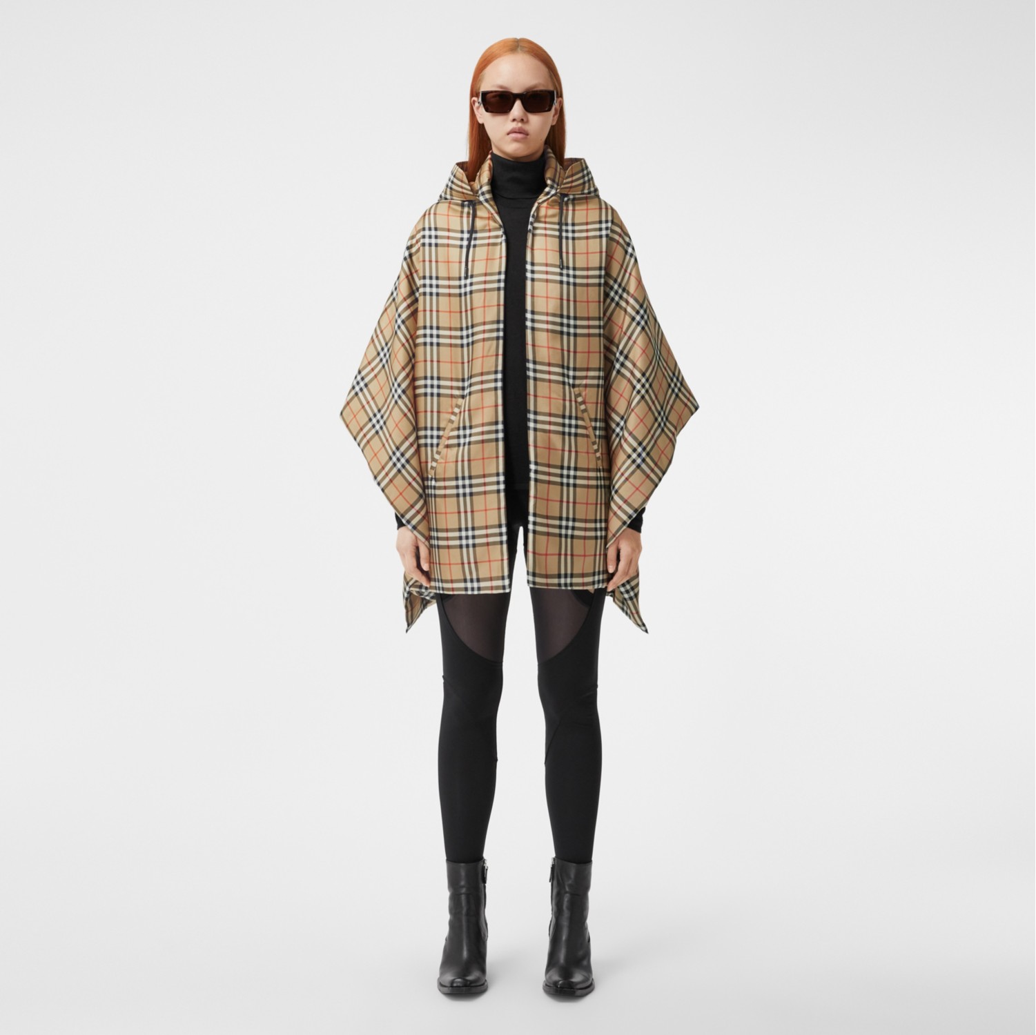 Vintage Check Silk Padded Cape in Archive beige | Burberry® Official