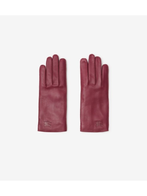 Shop Burberry Leather Gloves In Ripple