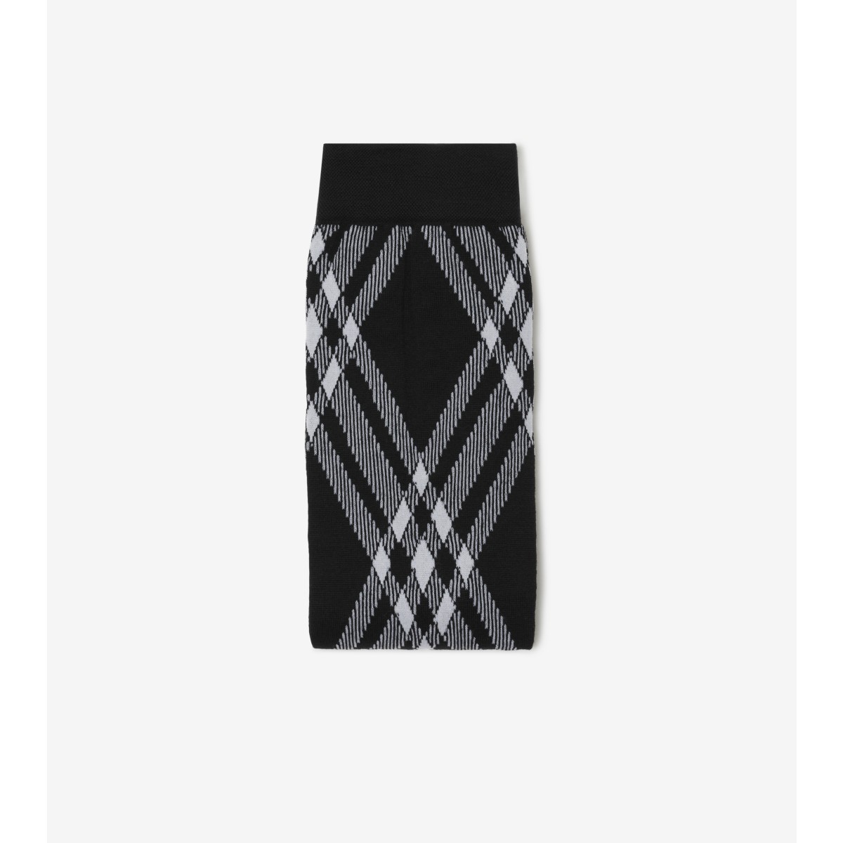 Shop Burberry Check Wool Blend Tights In Black/white