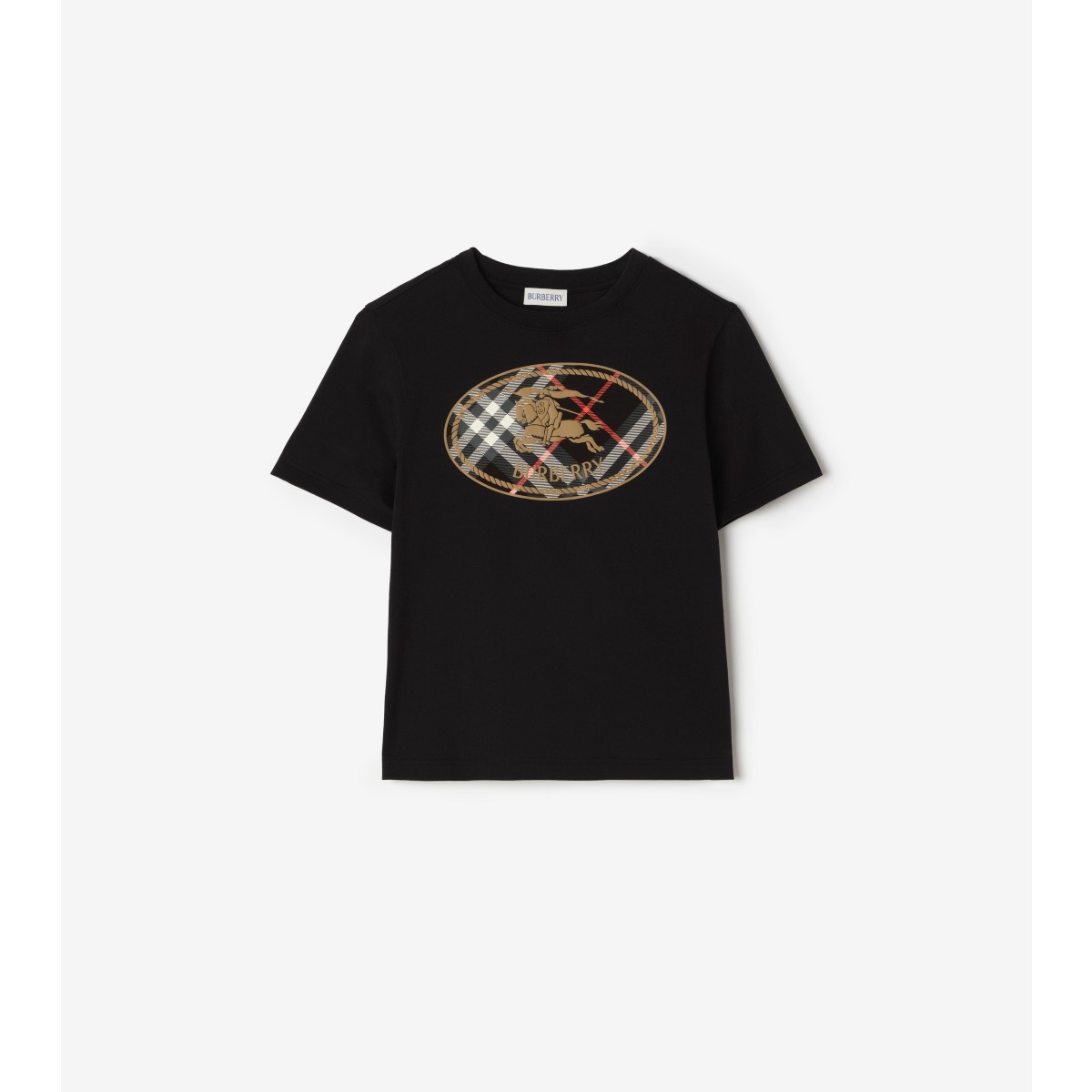  Check Knight Stamp Cotton T-shirt