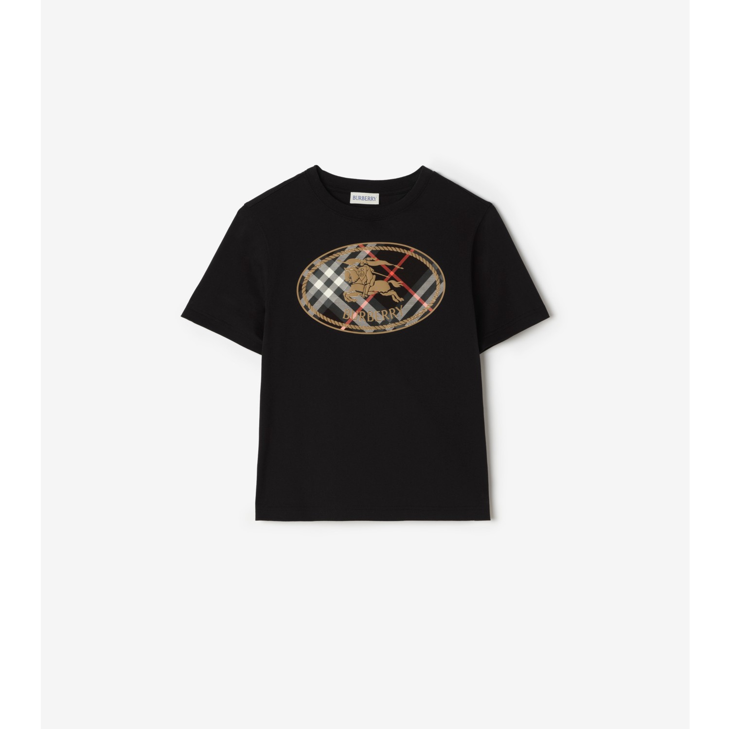 Check Knight Stamp Cotton T-shirt