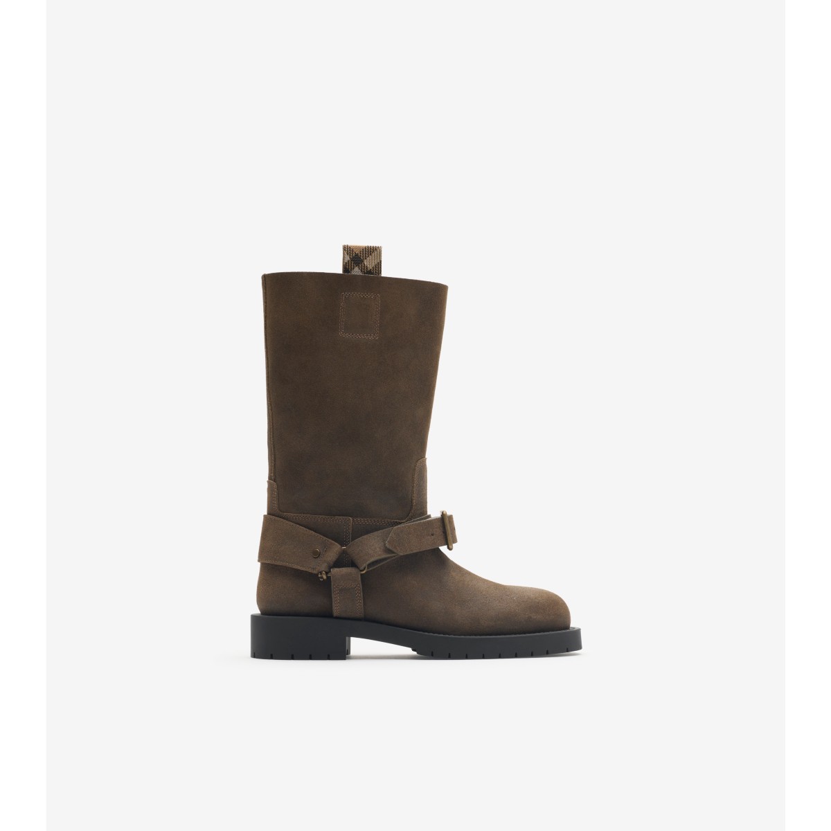  Check Suede Soft Saddle Low Boots​