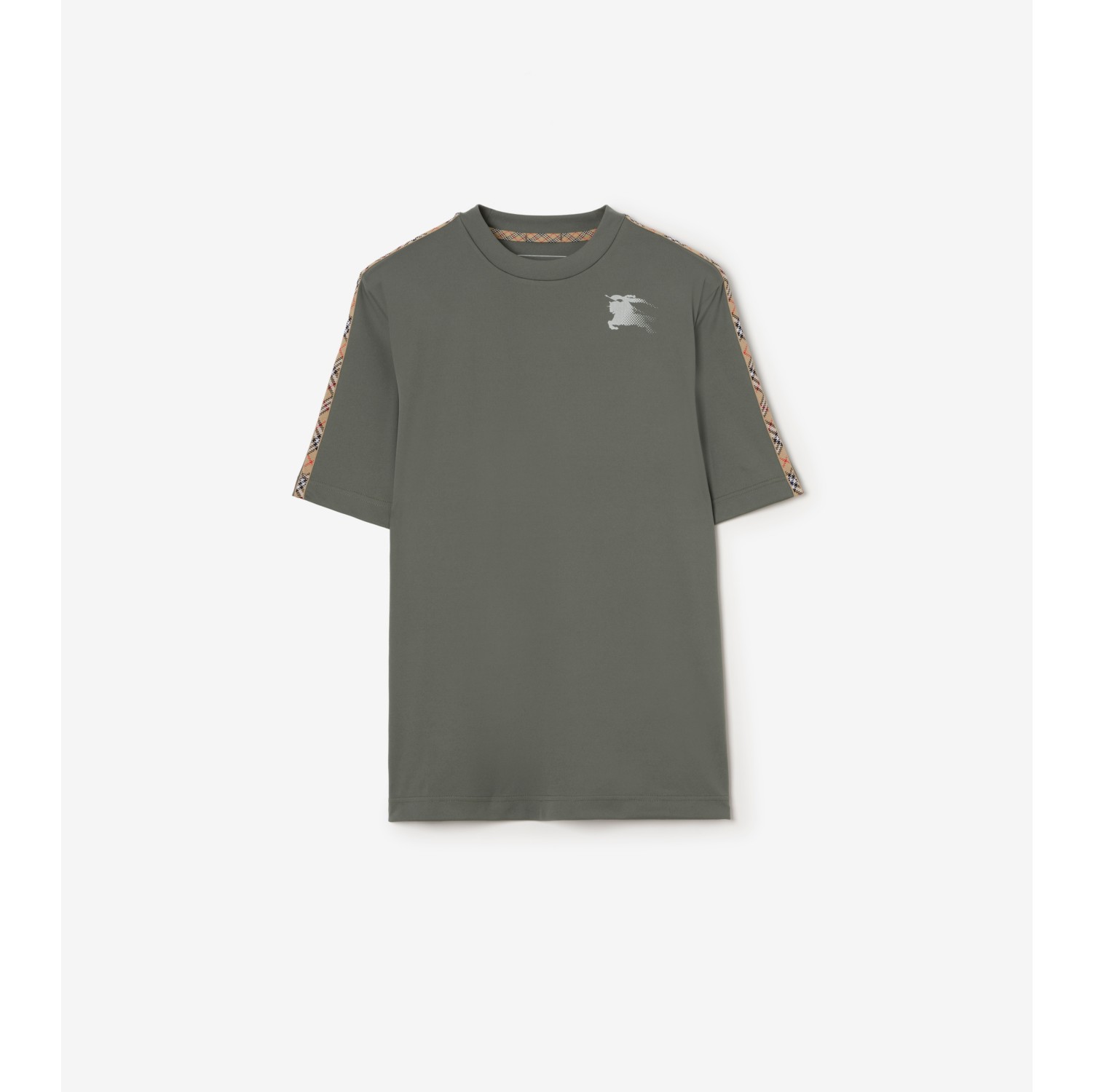 T-shirt in jersey con finiture Check