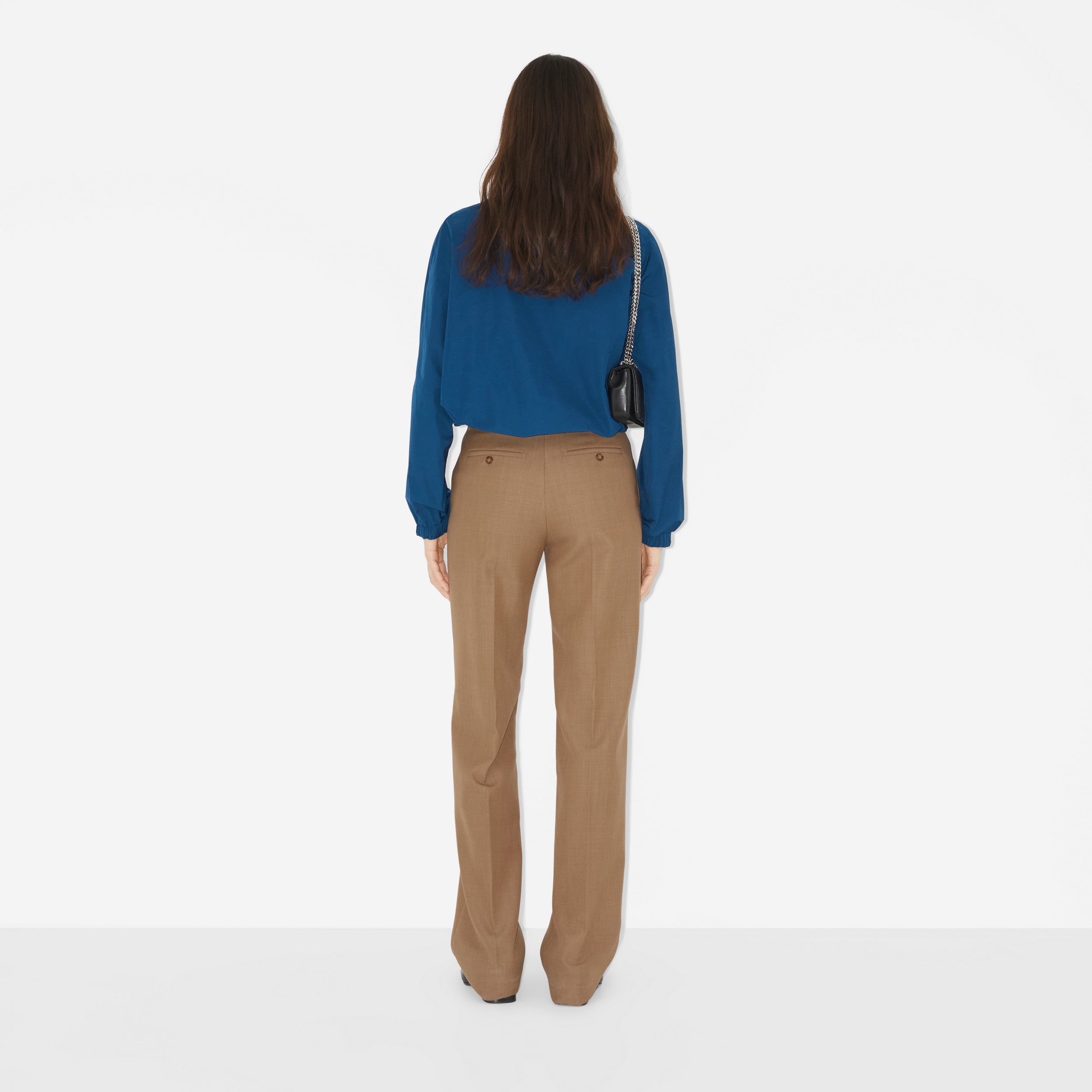 Jaqueta oversize de algodão com estampa de logotipo (Azul Marinho Enriquecido) - Mulheres | Burberry® oficial - 4