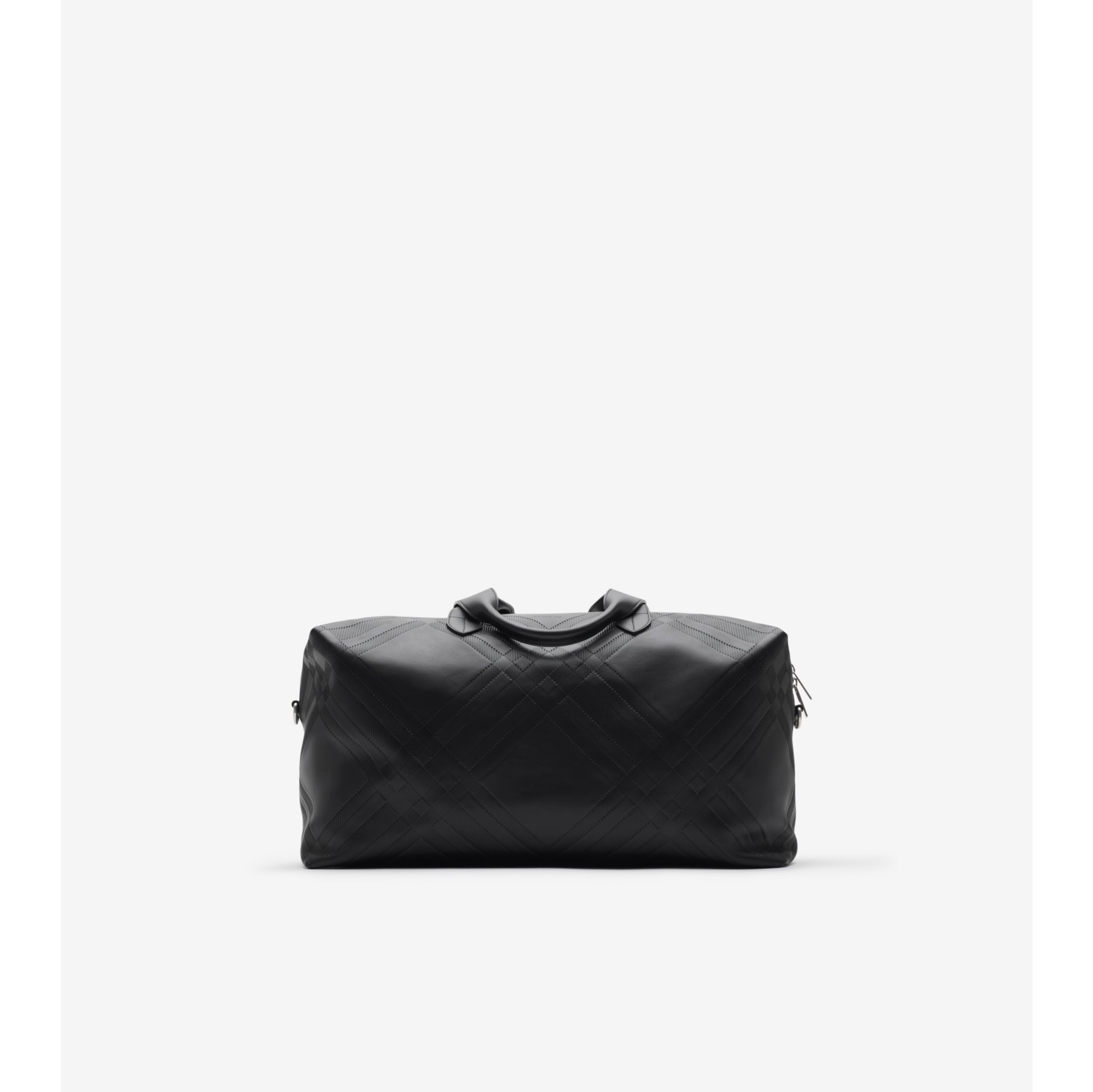 Embossed Check Duffle Bag in Black Men Burberry Official