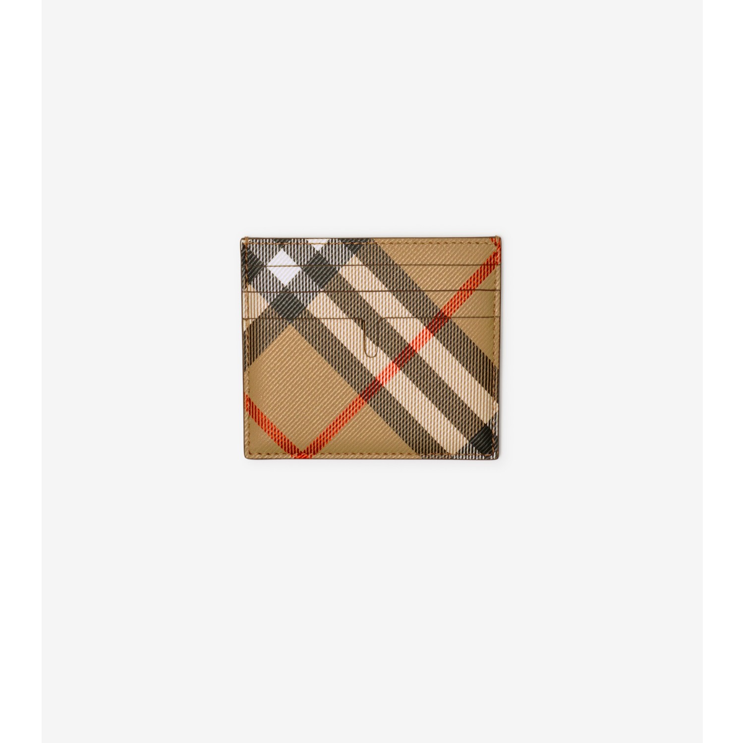 Tall Check Card Case in Sand Men Canvas Burberry Official