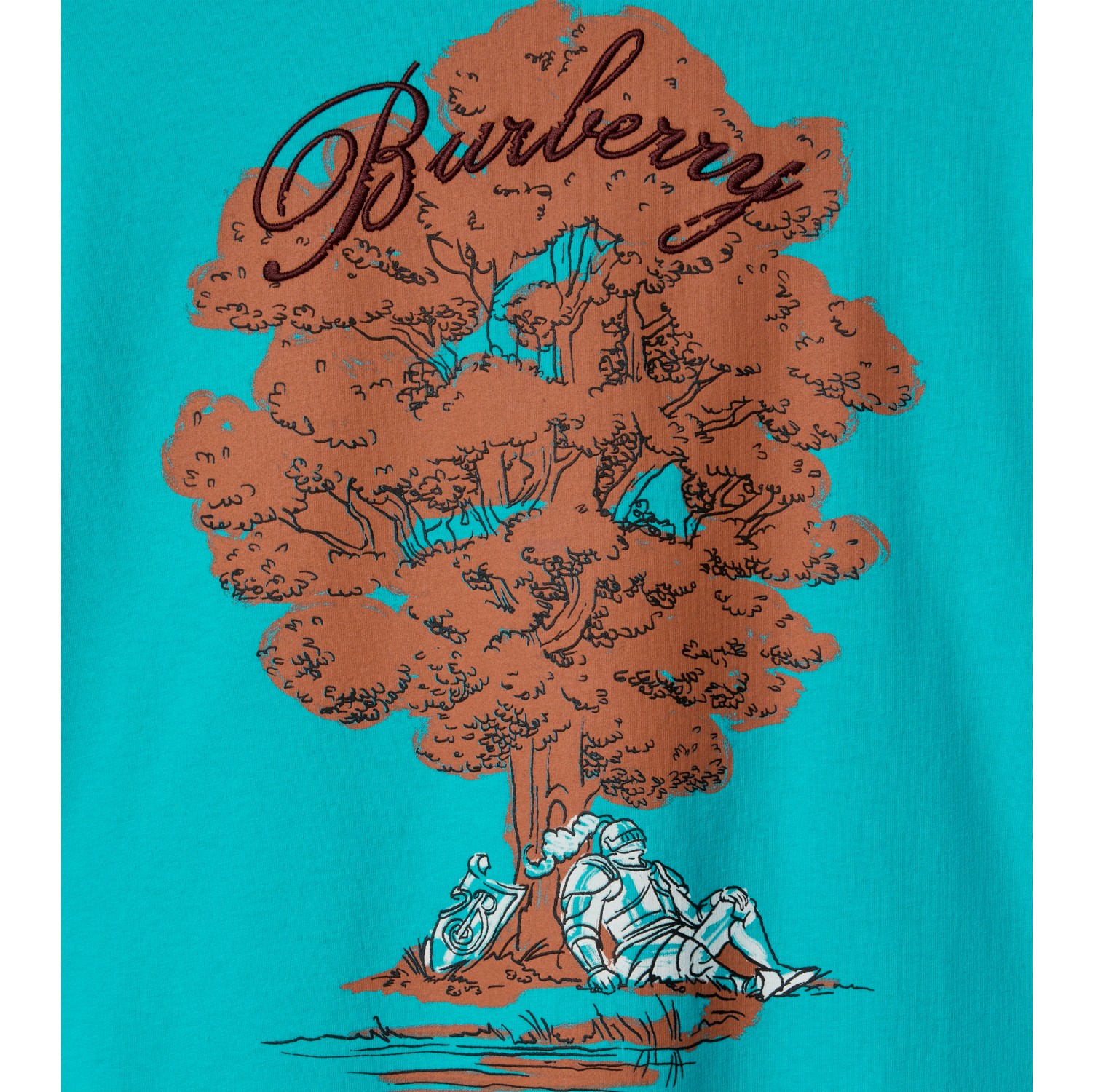 Sleeping Knight Cotton T-shirt in Atom blue - Men | Burberry® Official