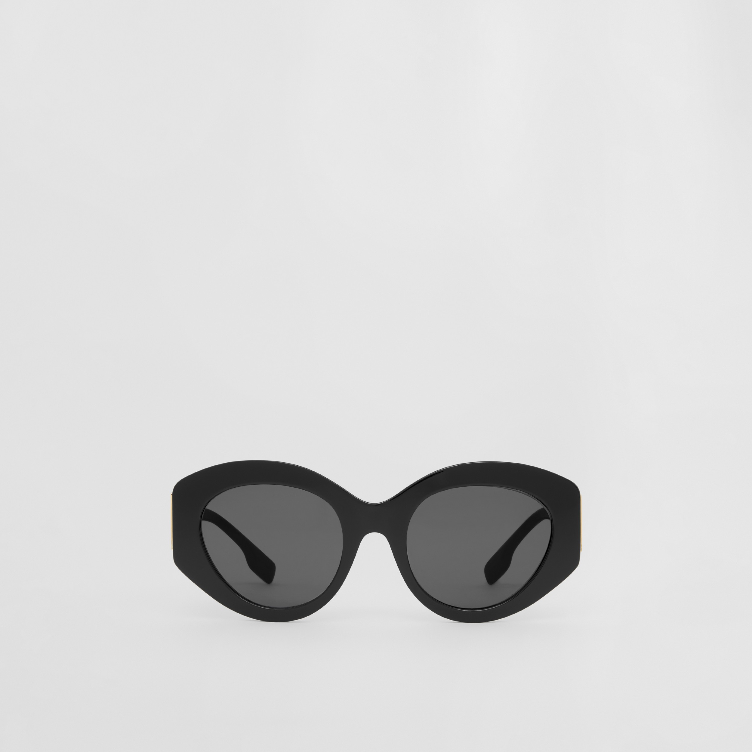 Womens Accessories Sunglasses Burberry Hardware Detail Cat-eye Frame Sunglasses in Black 