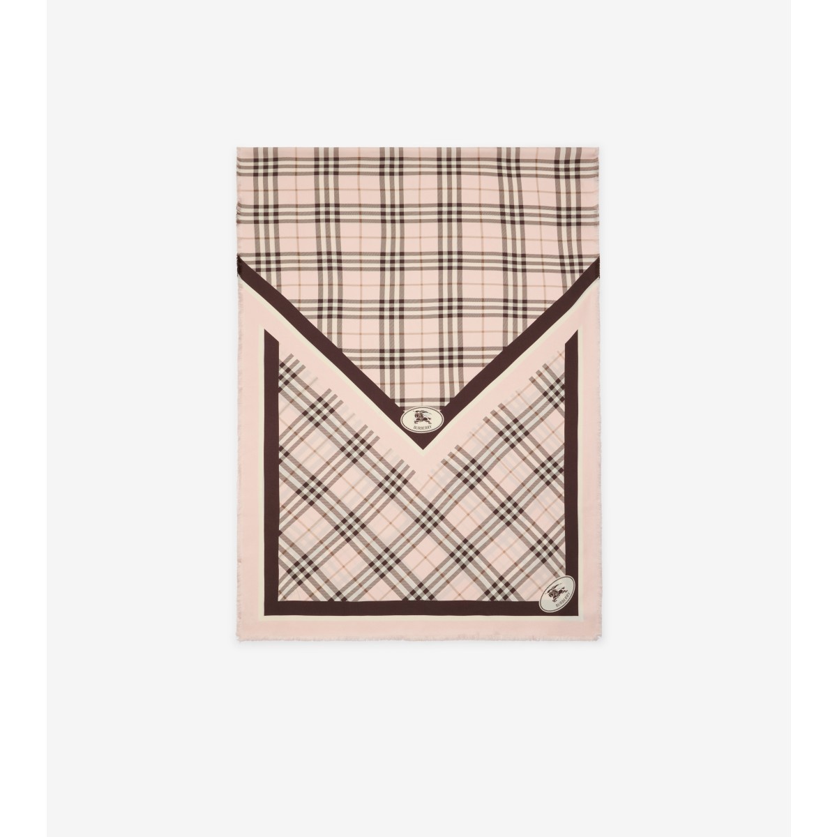  Check Knight Stamp Silk Scarf